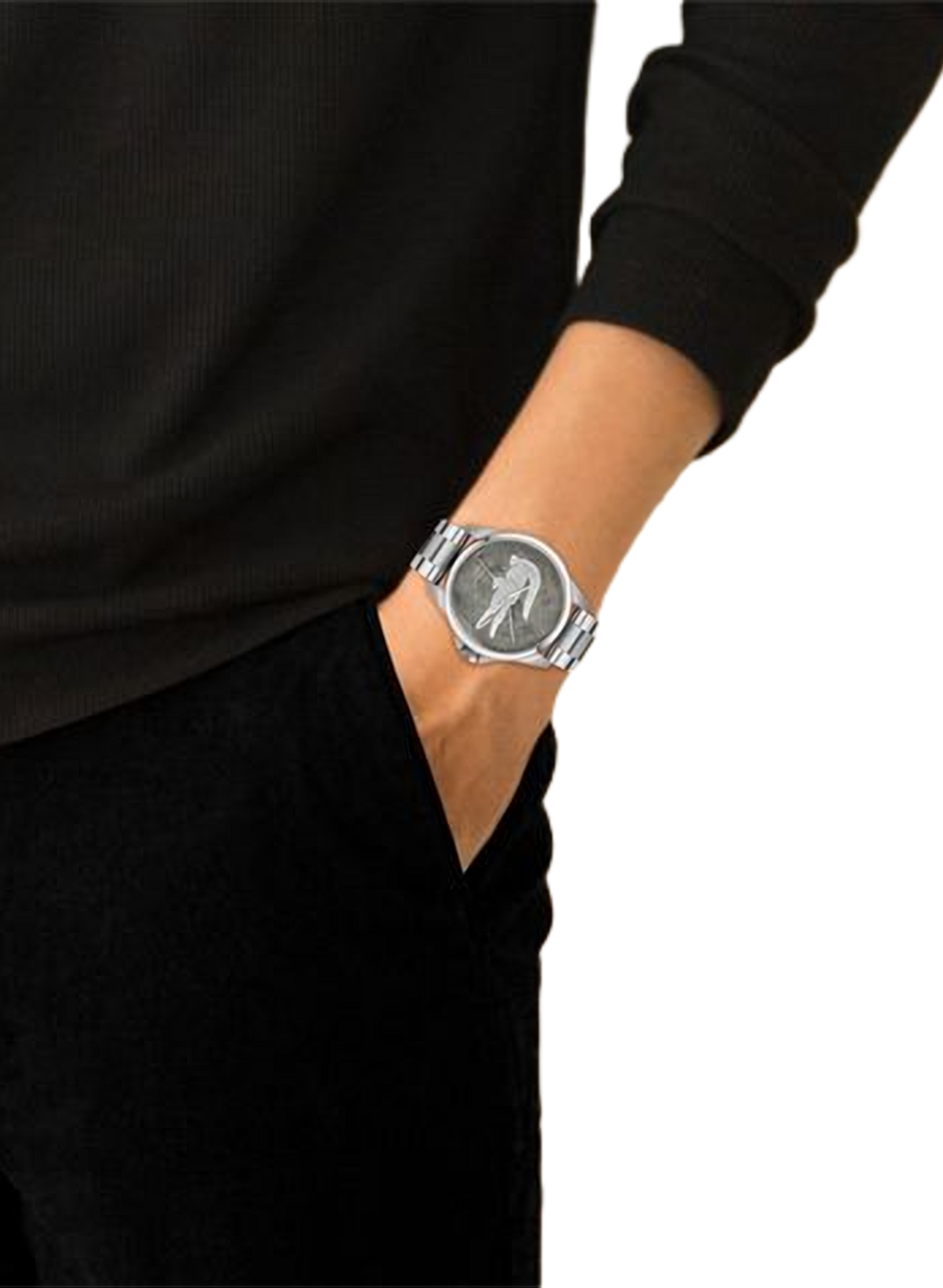 Montre quartz Le Croc en acier inoxydable LACOSTE MONTRES Gris