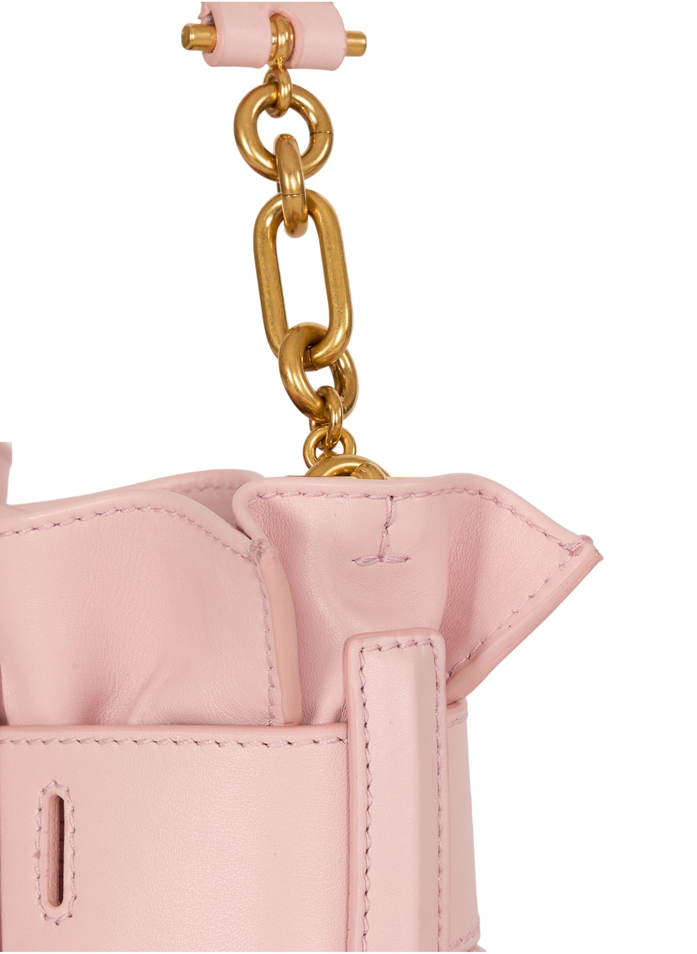 Sac anthem mini en cuir lisse BALMAIN Rose