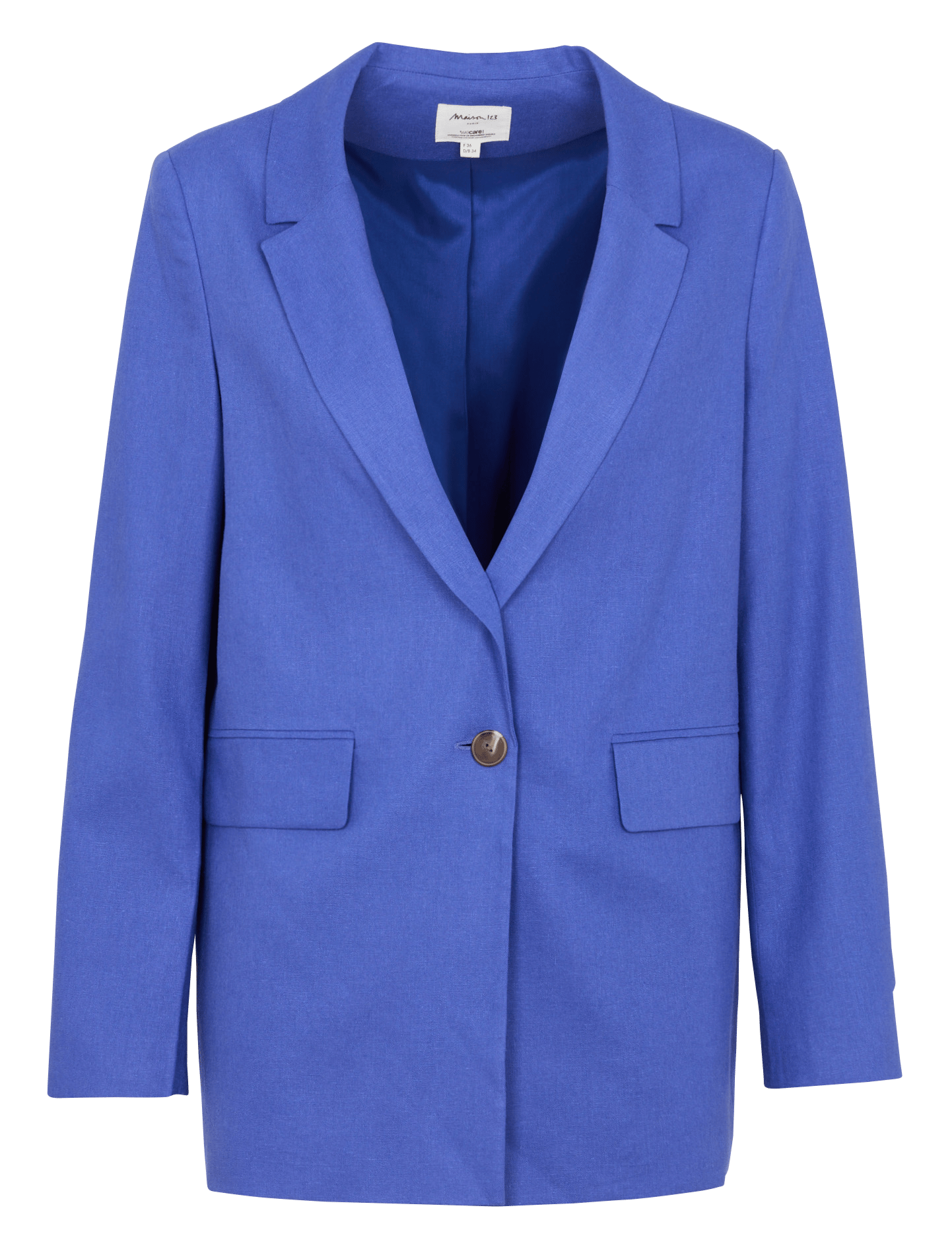 Veste tailleur droite unie en lin mélangé nelia MAISON 123 Violet