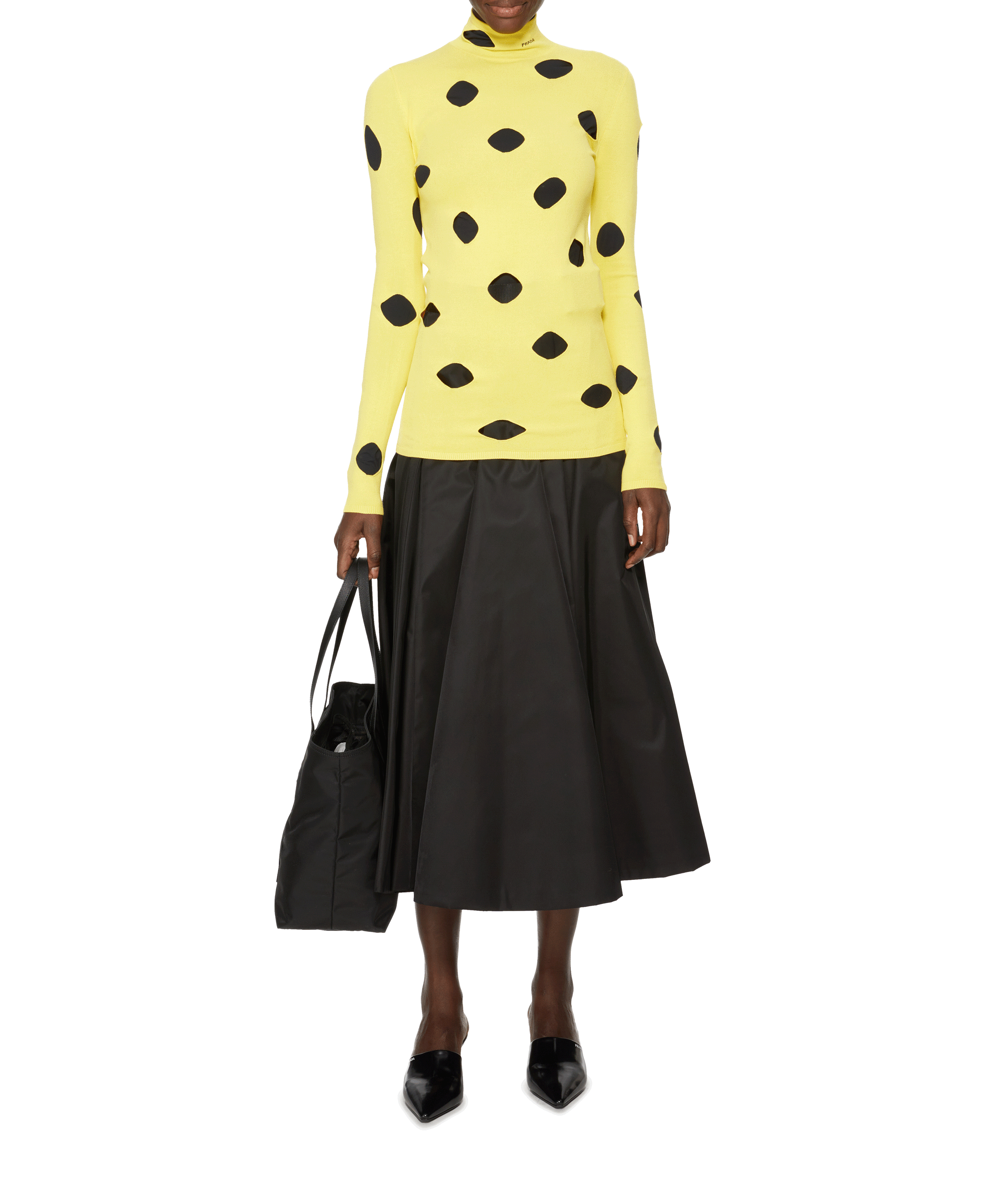 Strickpullover mit Ausschnitten PRADA Gelb