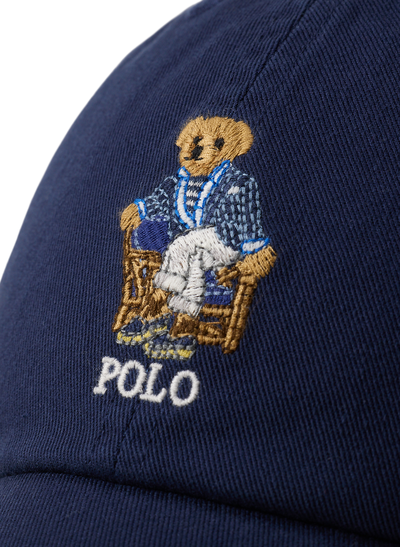 Bear embroidered logo cotton cap POLO RALPH LAUREN Blue