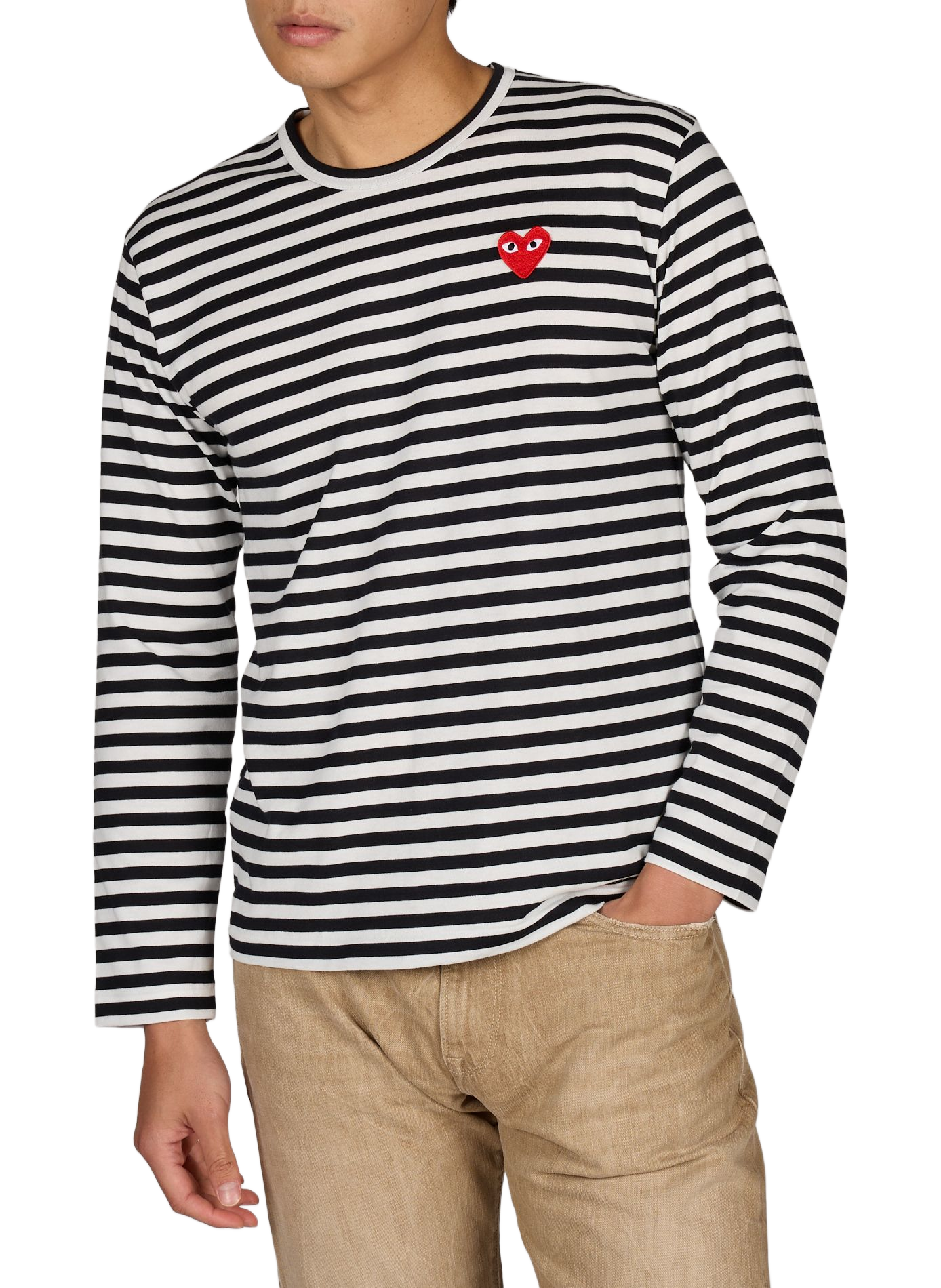 T-shirt à rayures en coton COMME DES GARCONS PLAY Multicolore
