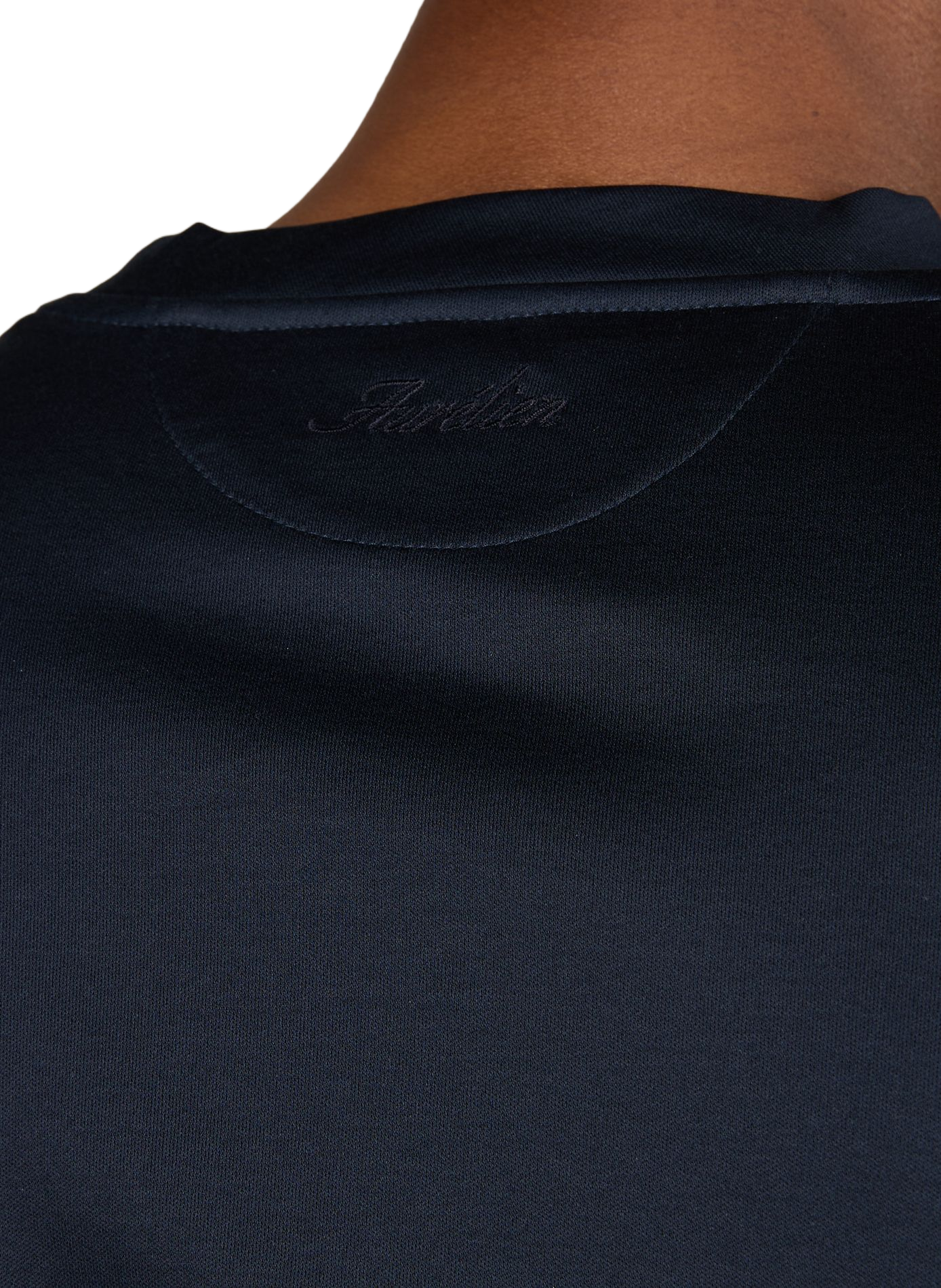 Effen T-shirt met ronde hals van katoen. AURELIEN Blauw