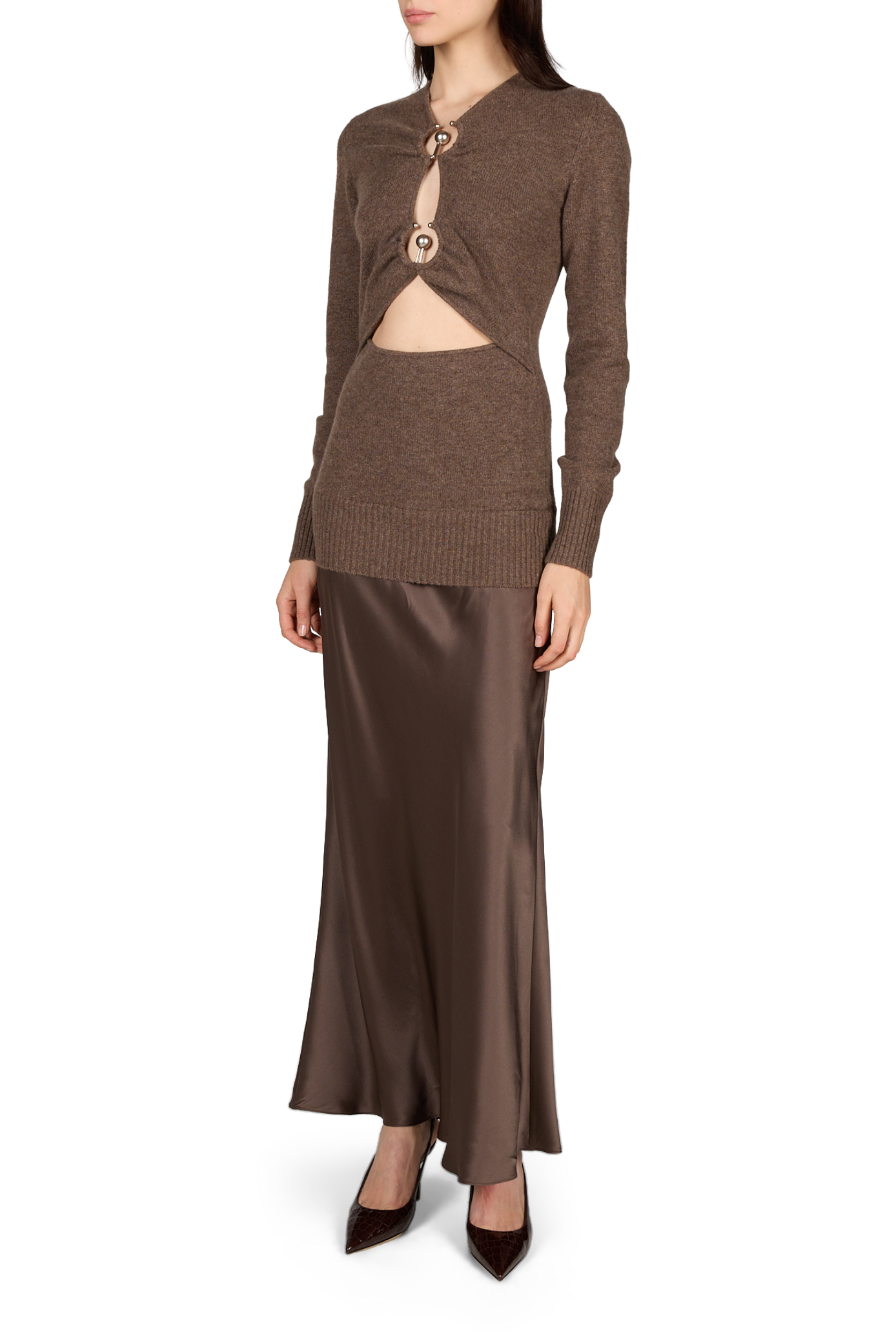 Sling-back Love 85 vernies imprimé crocodile JIMMY CHOO Marron