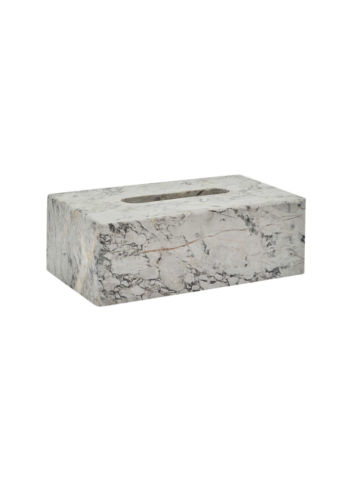 Taschentuchbox aus Marmor in Nero AQUANOVA Weiss