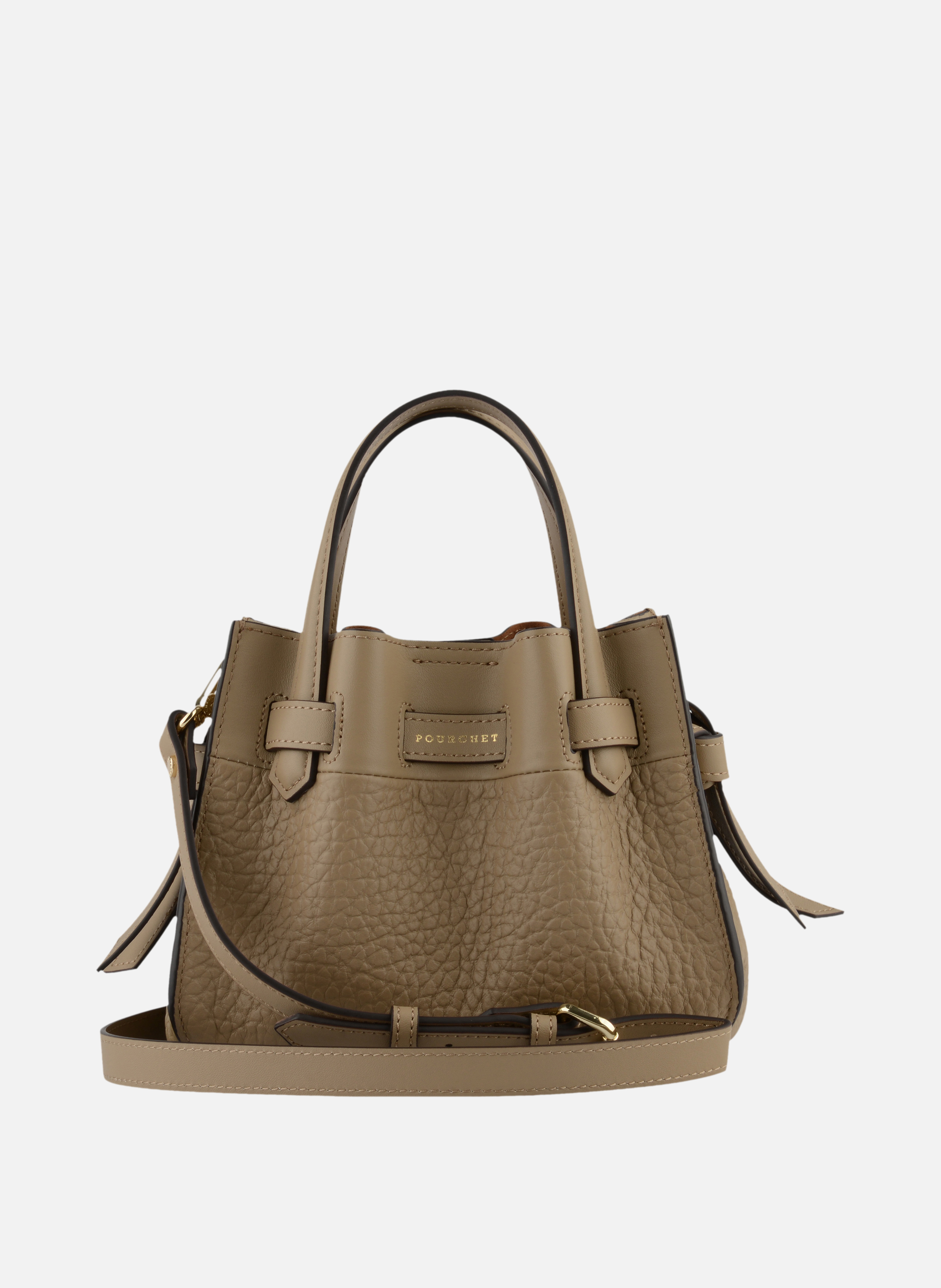 Blossom | sac à main nano en cuir de vachette | Gris POURCHET Femme