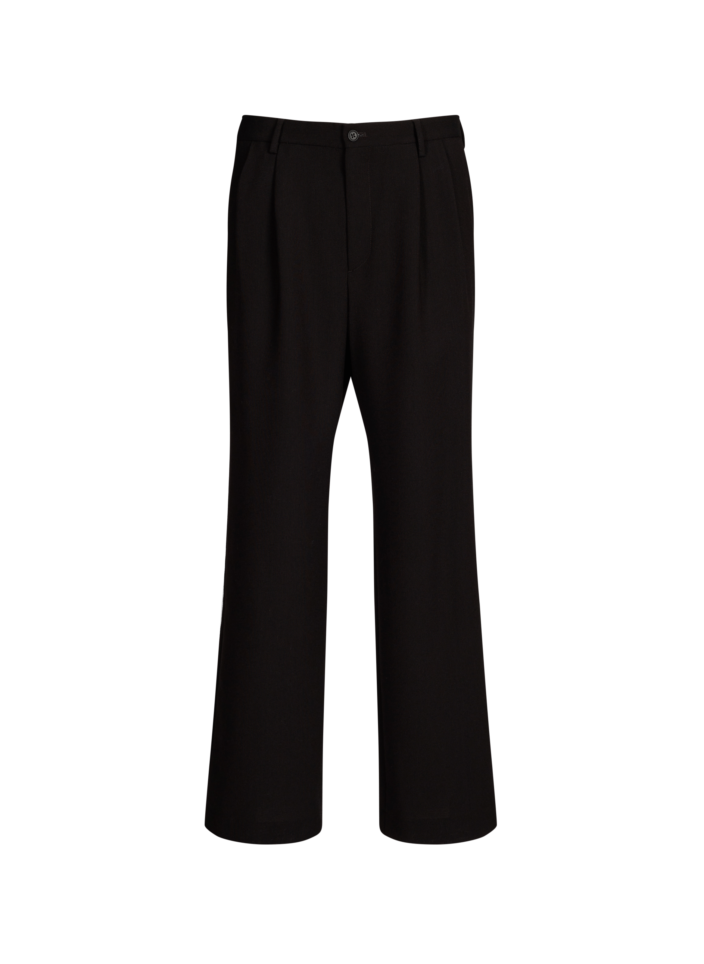 Wide-leg virgin wool suit trousers  Marron