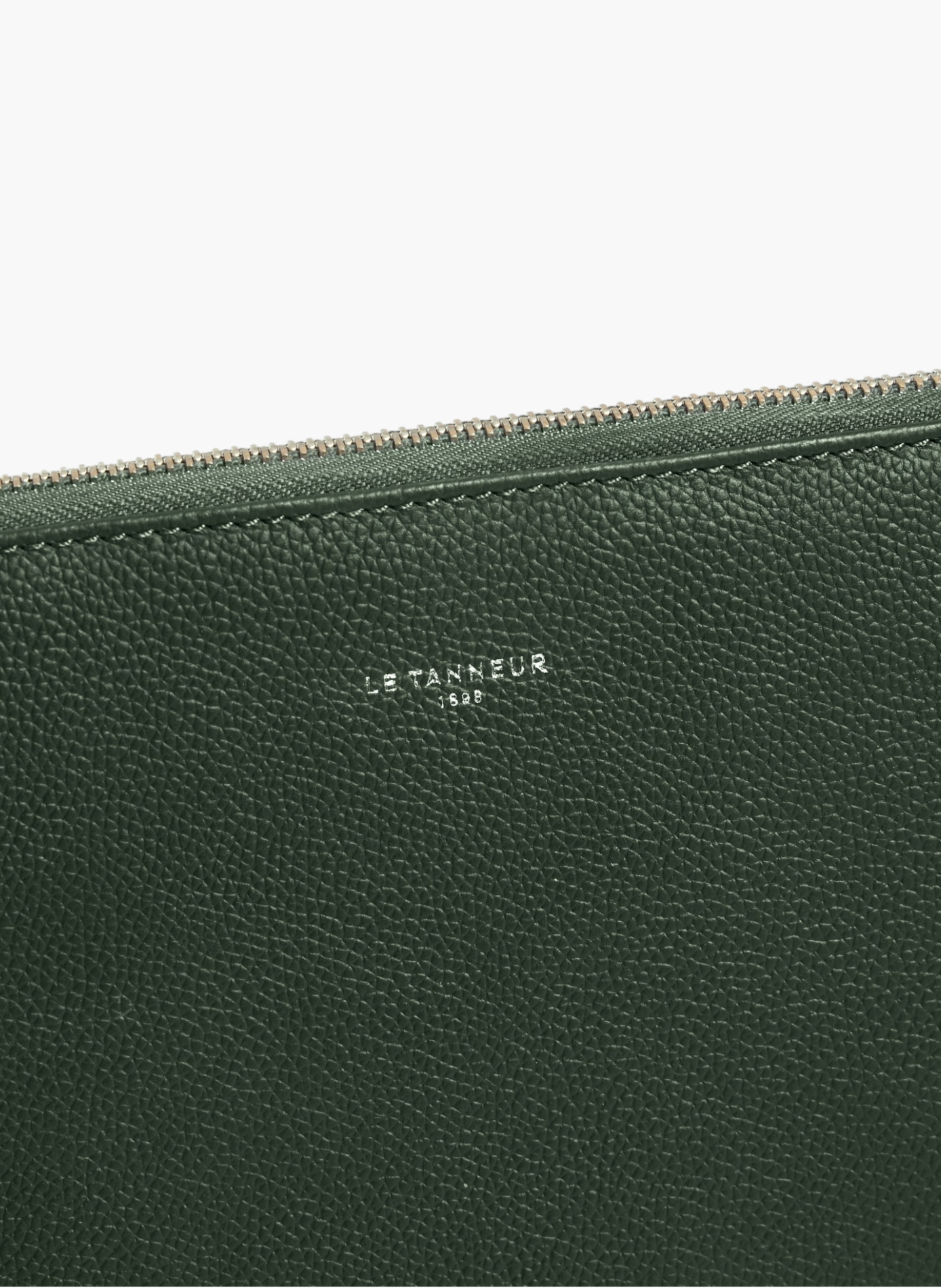 Pochette ordinateur 14" en cuir grainé LE TANNEUR Vert