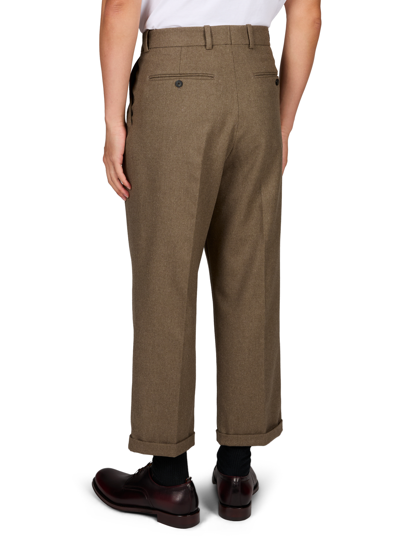 Pantalon droit à revers  DROLE DE MONSIEUR Marron