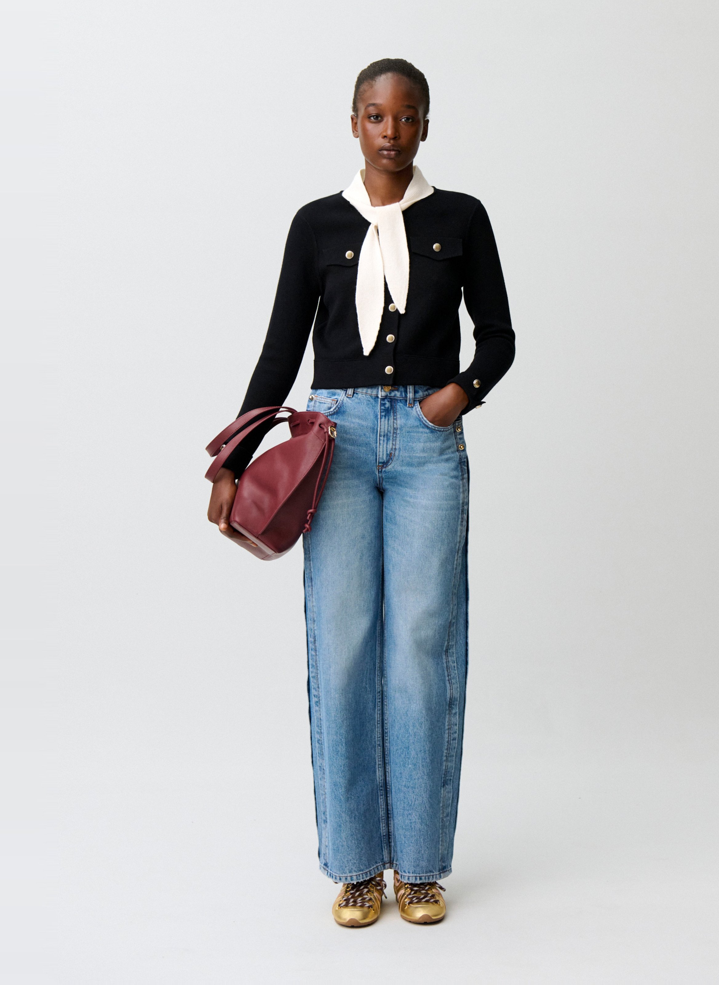 Cardigan ajusté en laine et coton CLAUDIE PIERLOT Multicolore