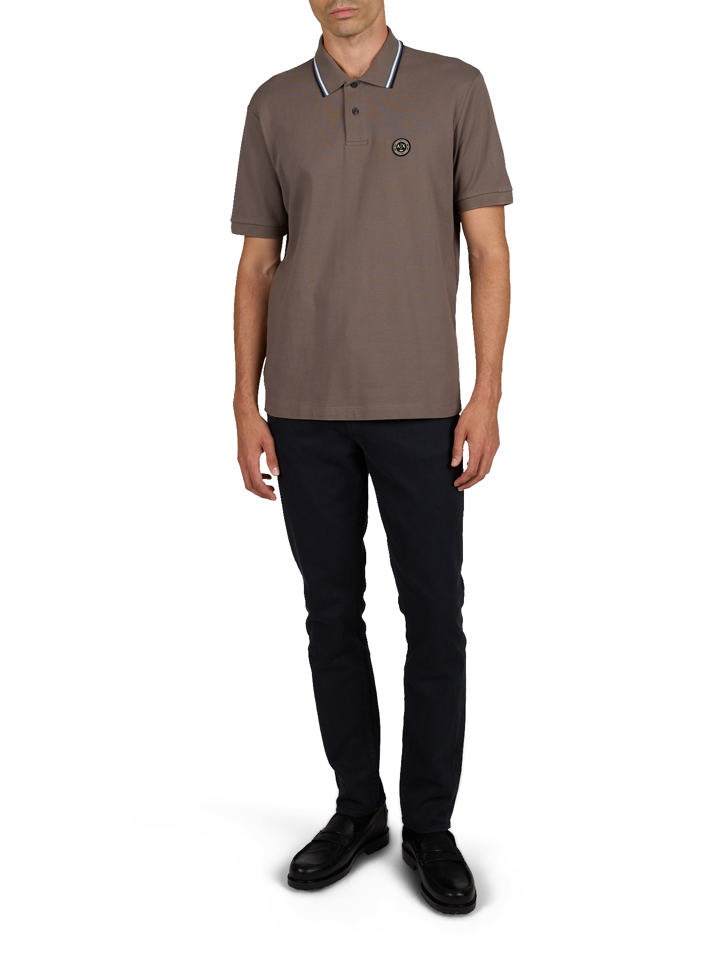 Straight cotton polo shirt ARMANI EXCHANGE Beige