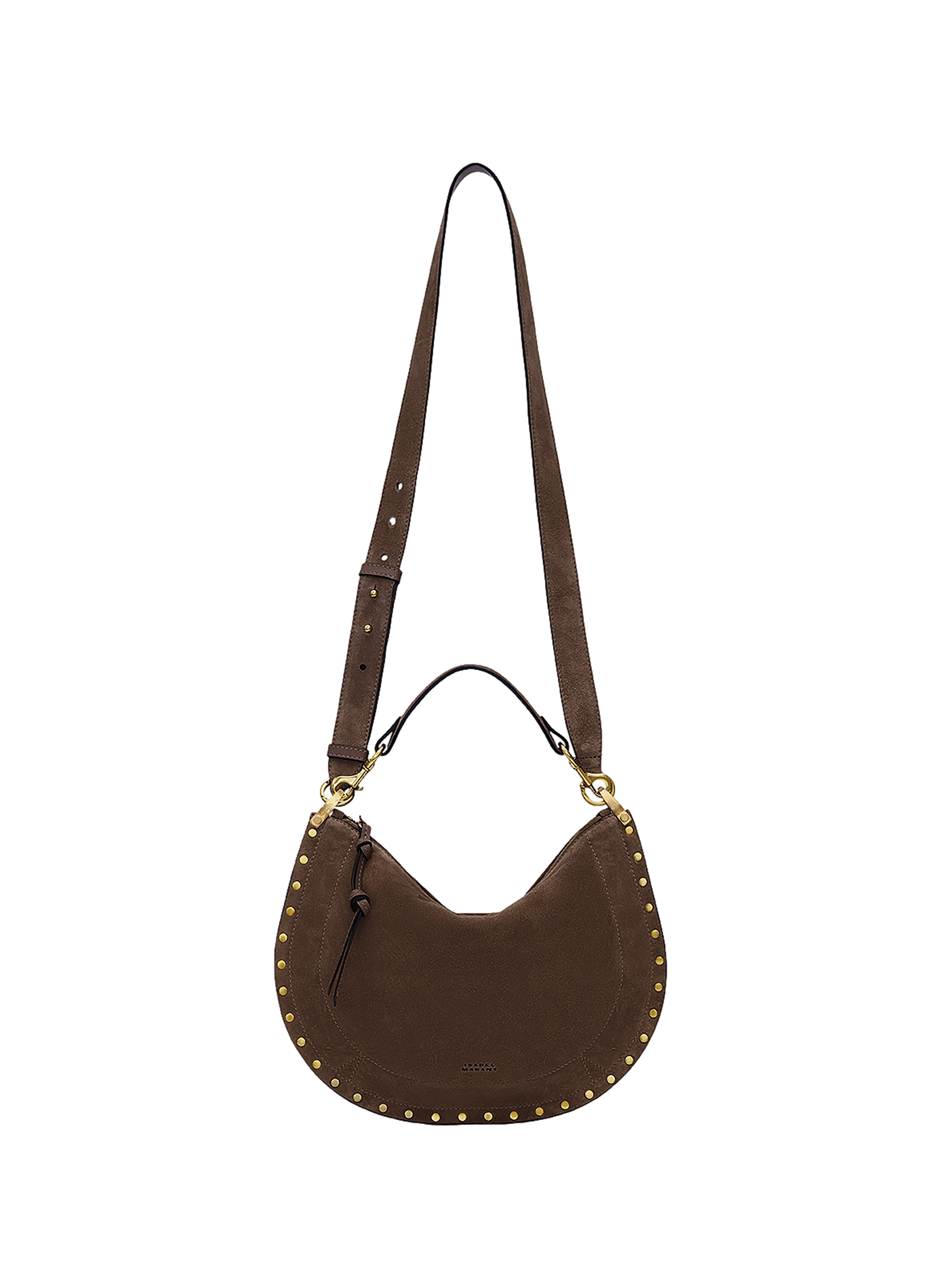 Handtas Oskan Soft Zip van geitenleer met suède-effect ISABEL MARANT Bruin