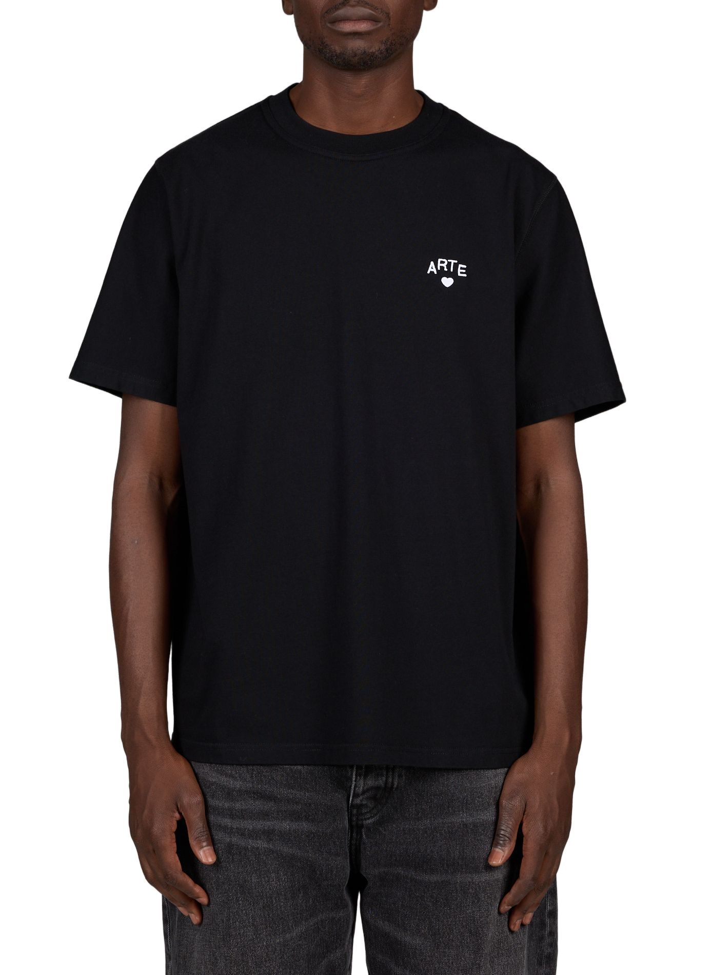 Oversize Rundhalsausschnitt T-Shirt aus Baumwolle ARTE ANTWERP Schwarz