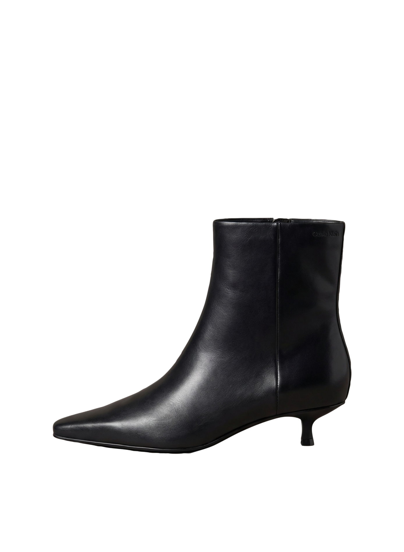 Plain leather zip-up ankle boots CALVIN KLEIN Black