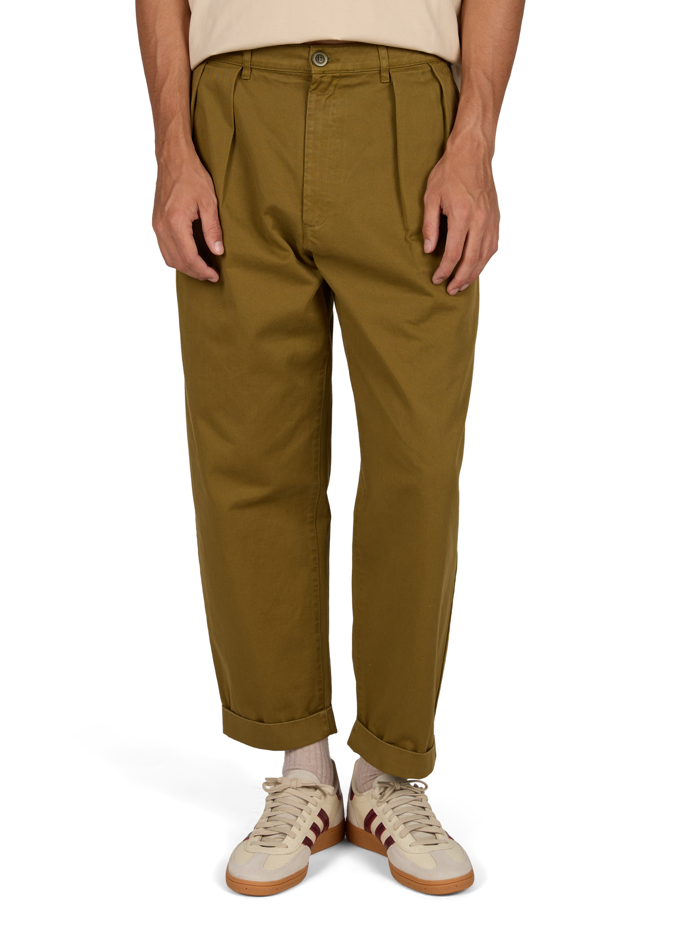 Weite Hose aus Baumwollmischung OLOW Beige