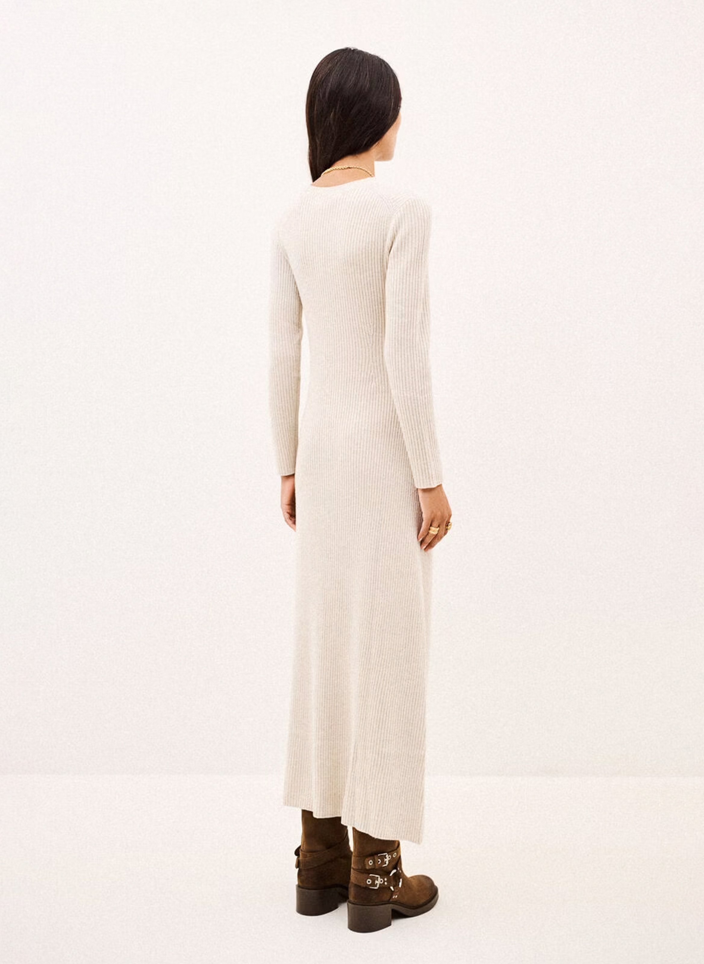 Robe longue cintrée en laine mélangée bamaya | Beige BA&SH Dames