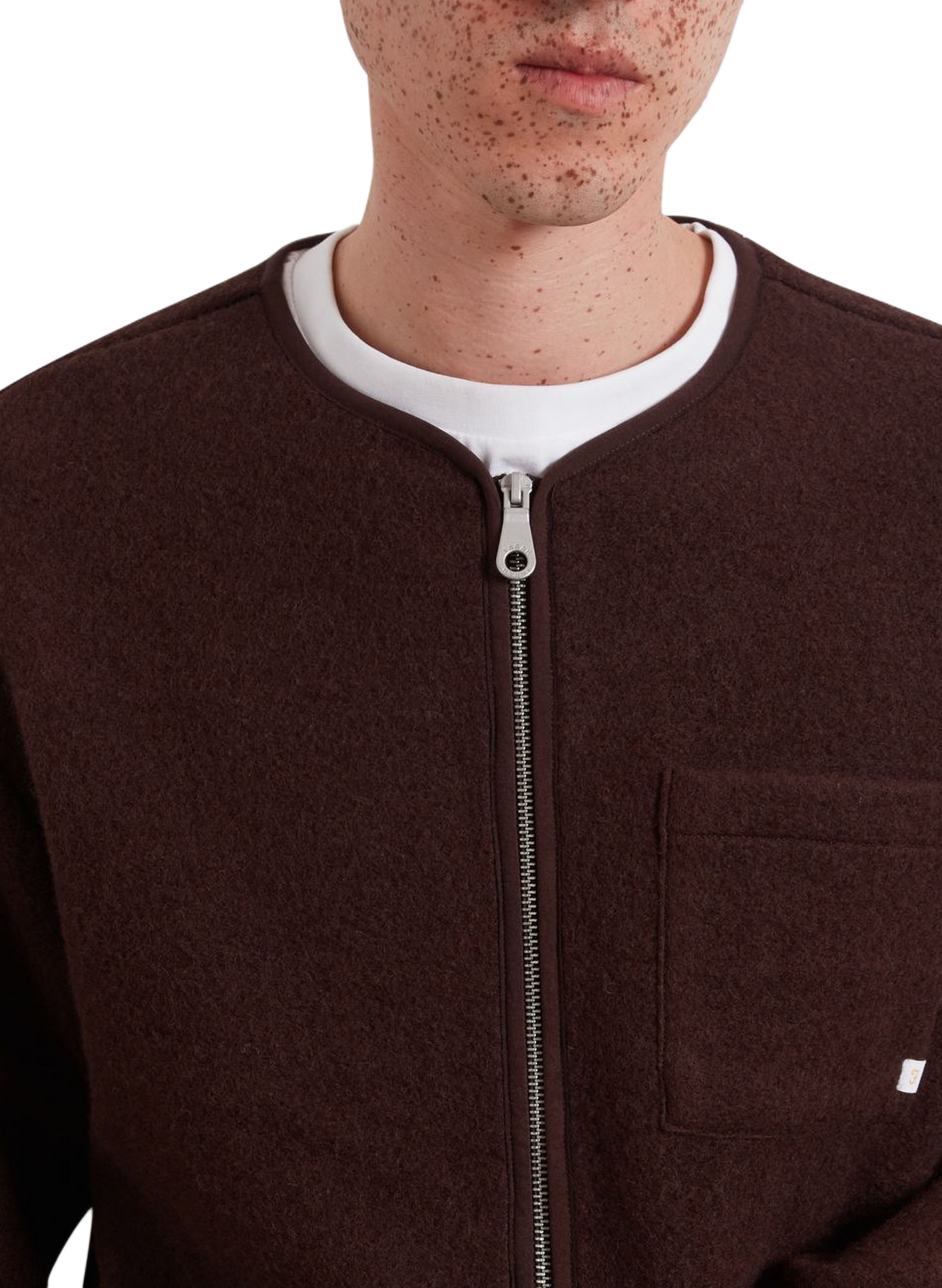 Veste droite en laine mélangée FARAH Bruin