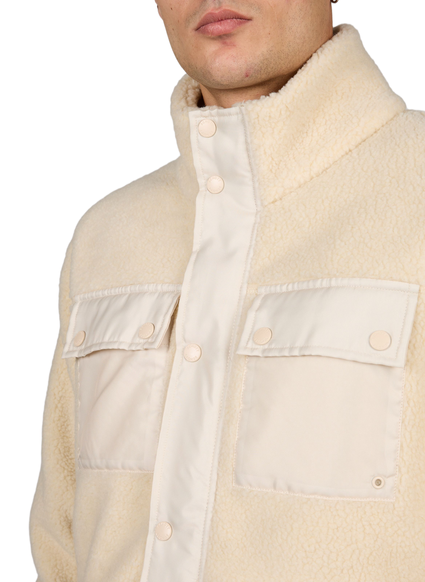 Sherpa-Jacke mit Stehkragen SCHOTT Beige