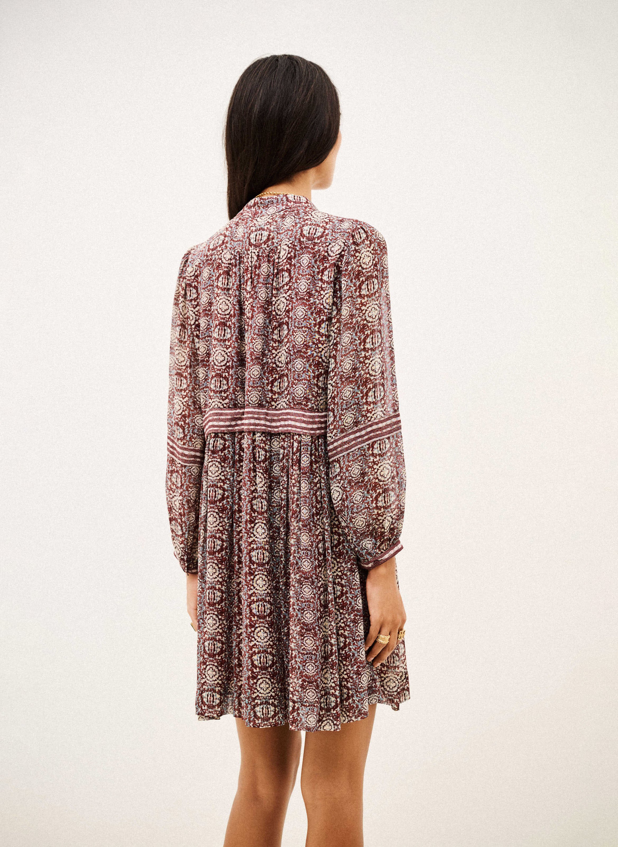 Robe courte ample imprimée dune BA&SH Violet