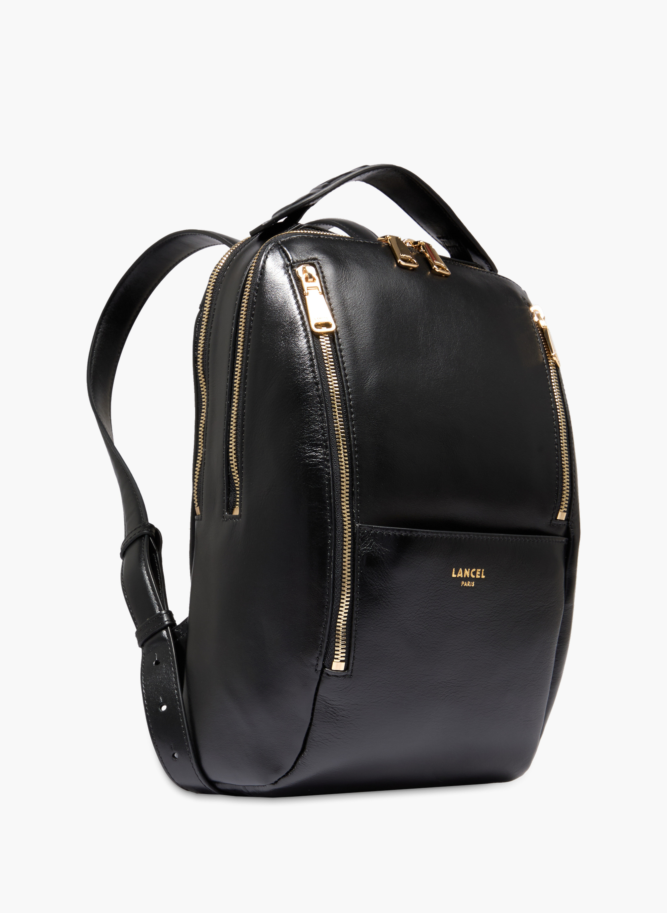 Rugzak met ritssluiting Origami van Lancel in leer. LANCEL Zwart
