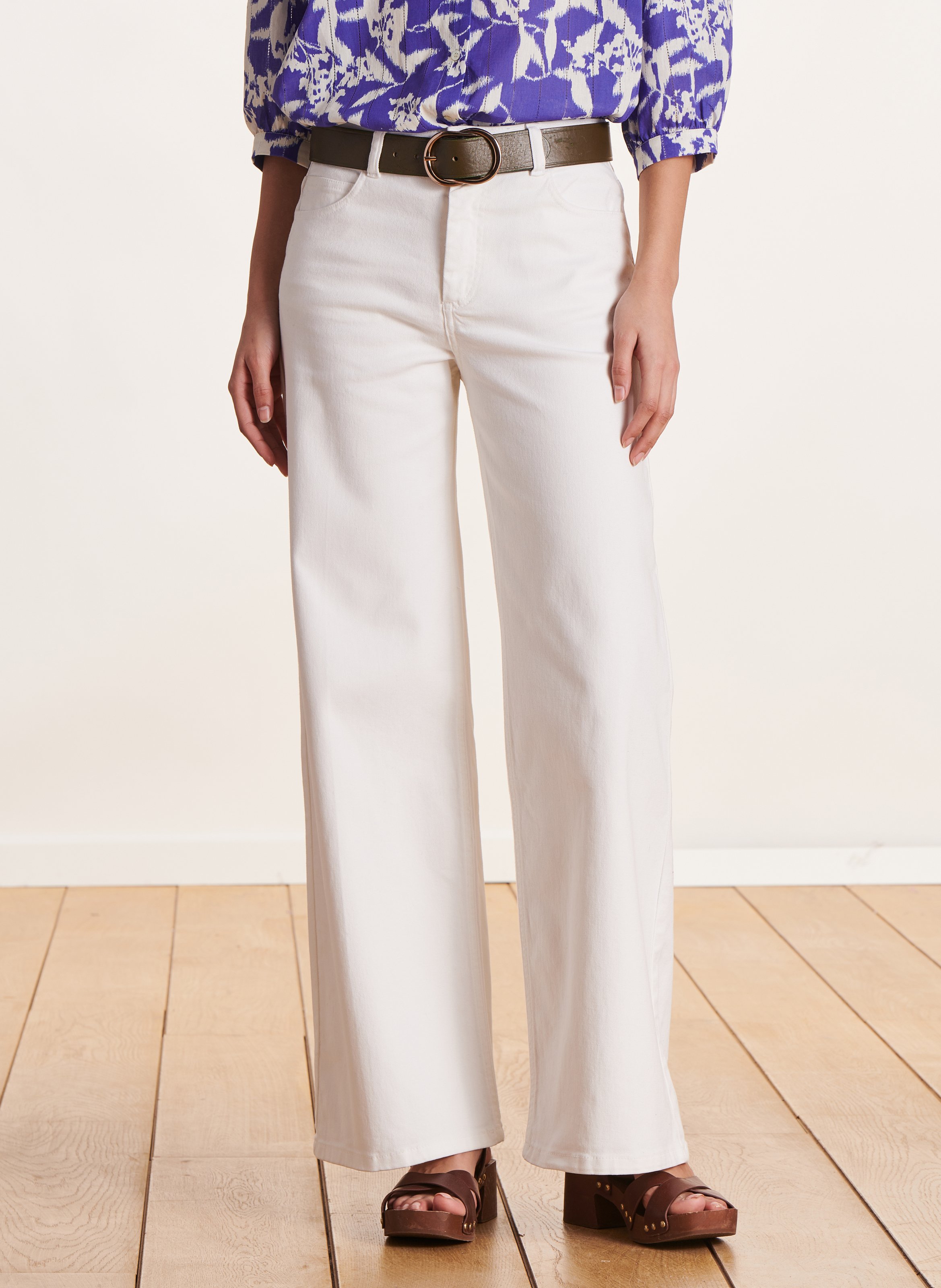 Rechte hoge taille jeans LA FEE MARABOUTEE Wit