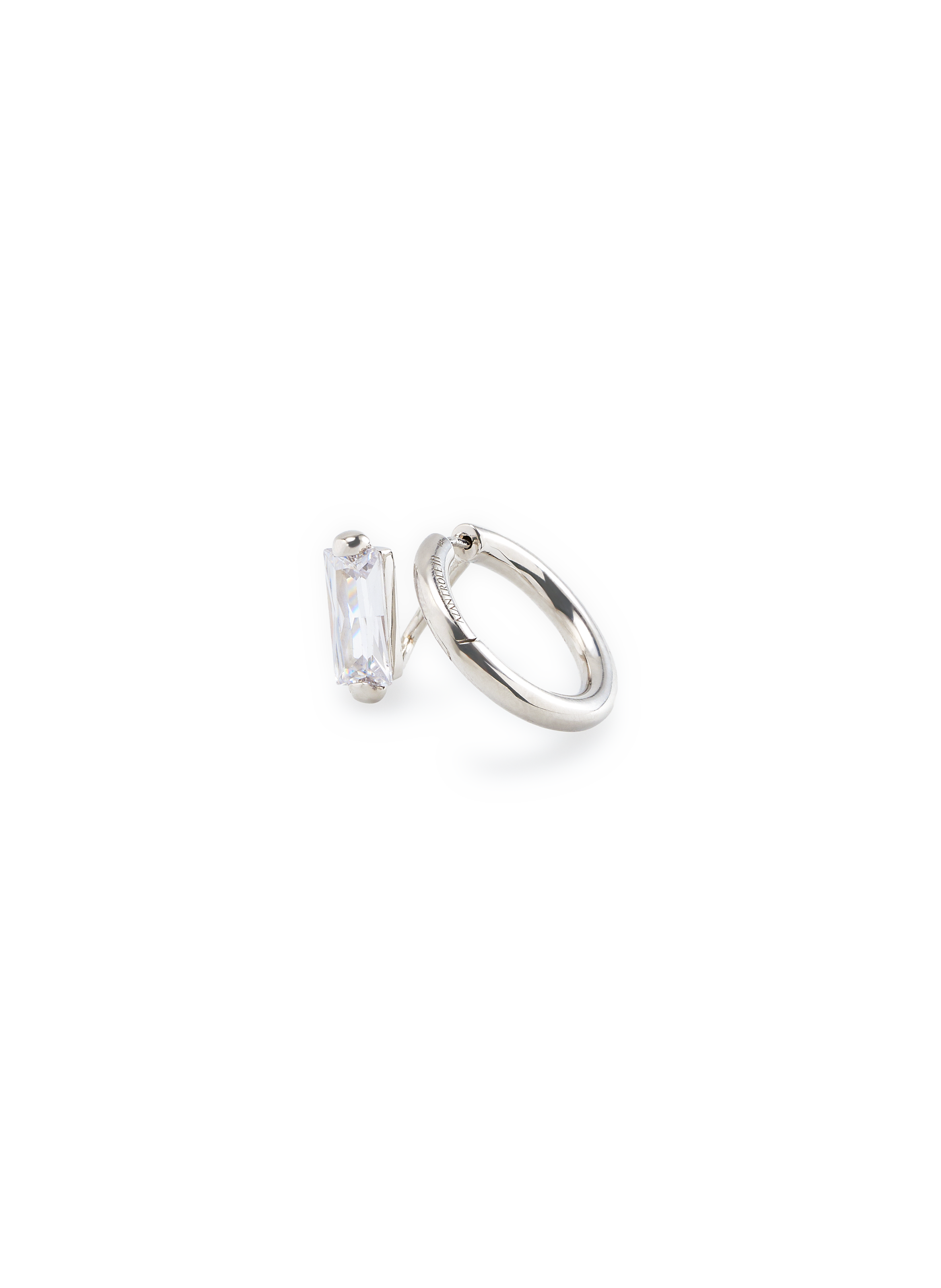Boucle d'oreille Clear Hybrid en argent plaqué or