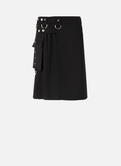 Short pleated skirt in wool and mohair BlackGIVENCHY 