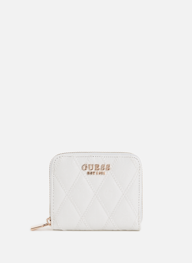 Quilted wallet with GUESS logo