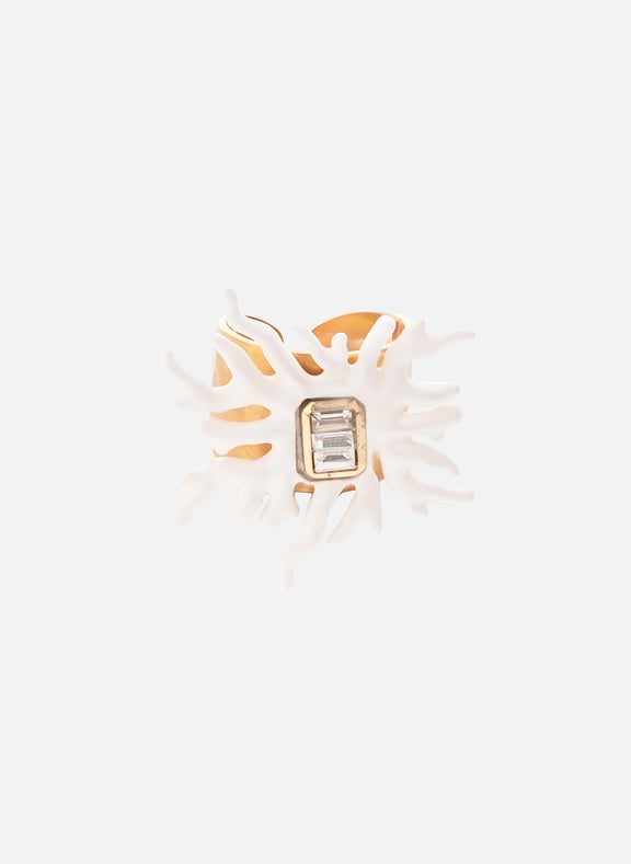 Bague avec cabochon central talassa Blanc by HIPANEMA HIPANEMA Bague avec cabochon central talassa Blanc