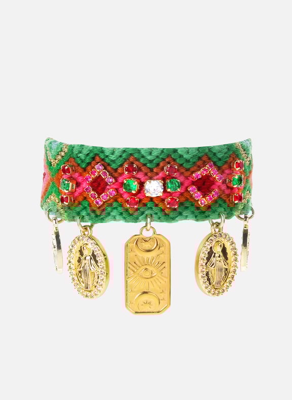 Bracelet tissé avec perles et pampilles cruzes Vert by HIPANEMA HIPANEMA Bracelet tissé avec perles et pampilles cruzes Vert