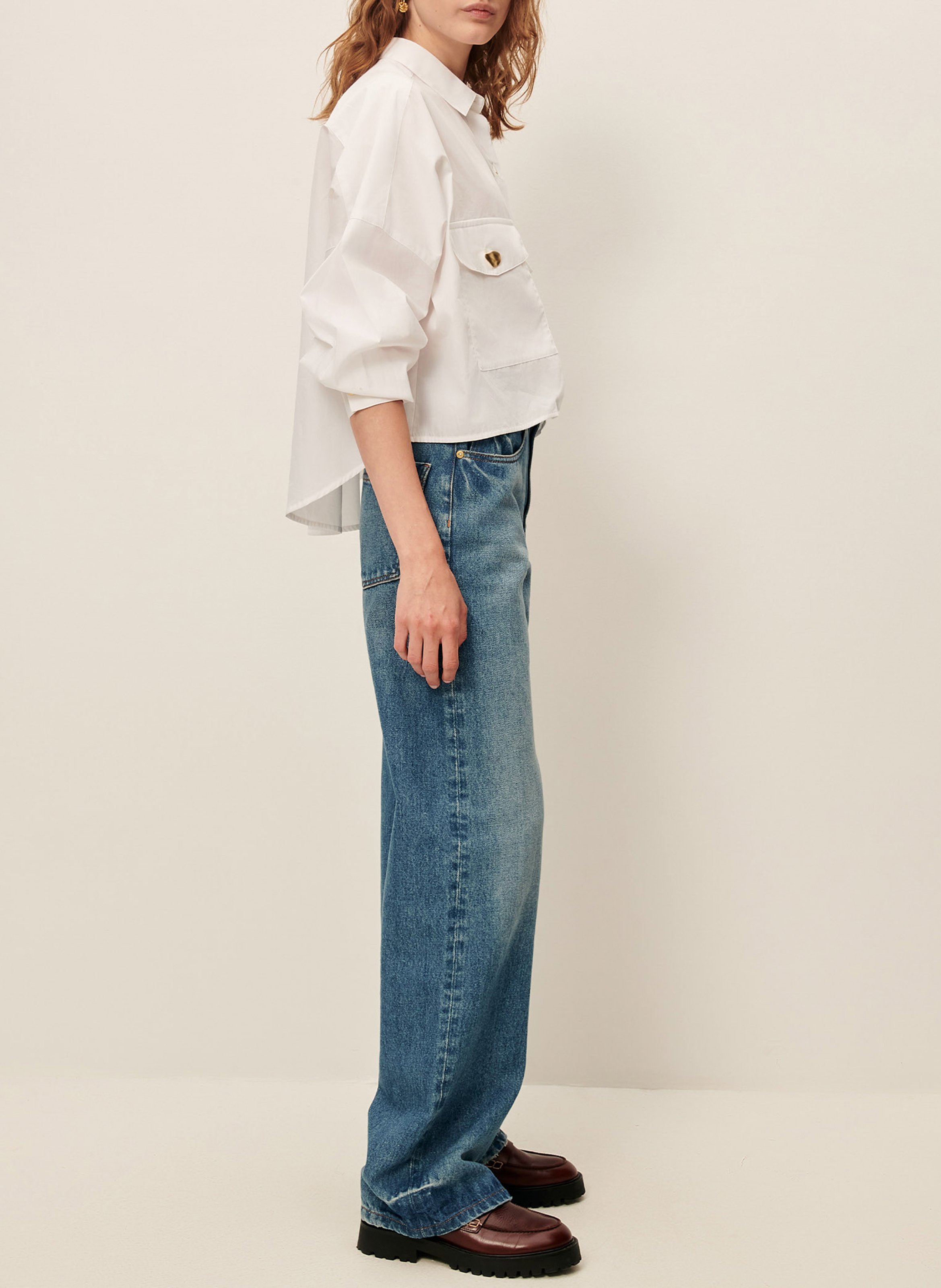 Chemise col classique en coton balanca SESSUN Blanc