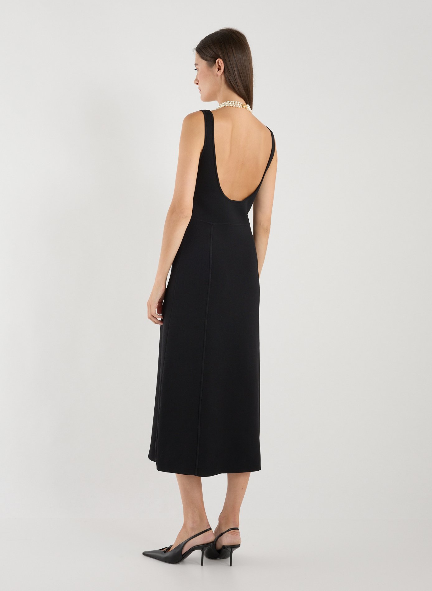 Robe midi droite ADOLFO DOMINGUEZ Noir