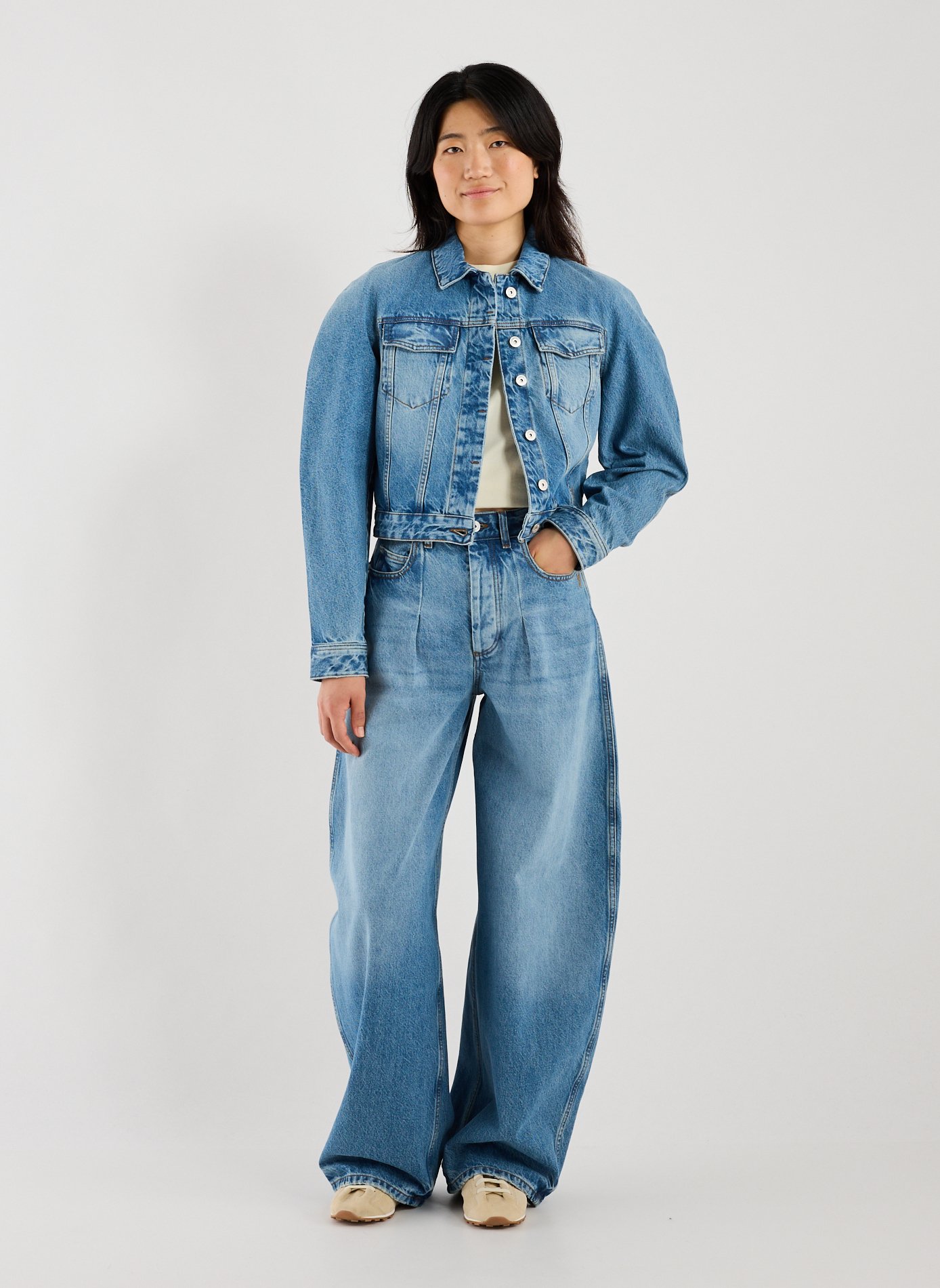 Jeans baggy en coton JACQUEMUS Bleu