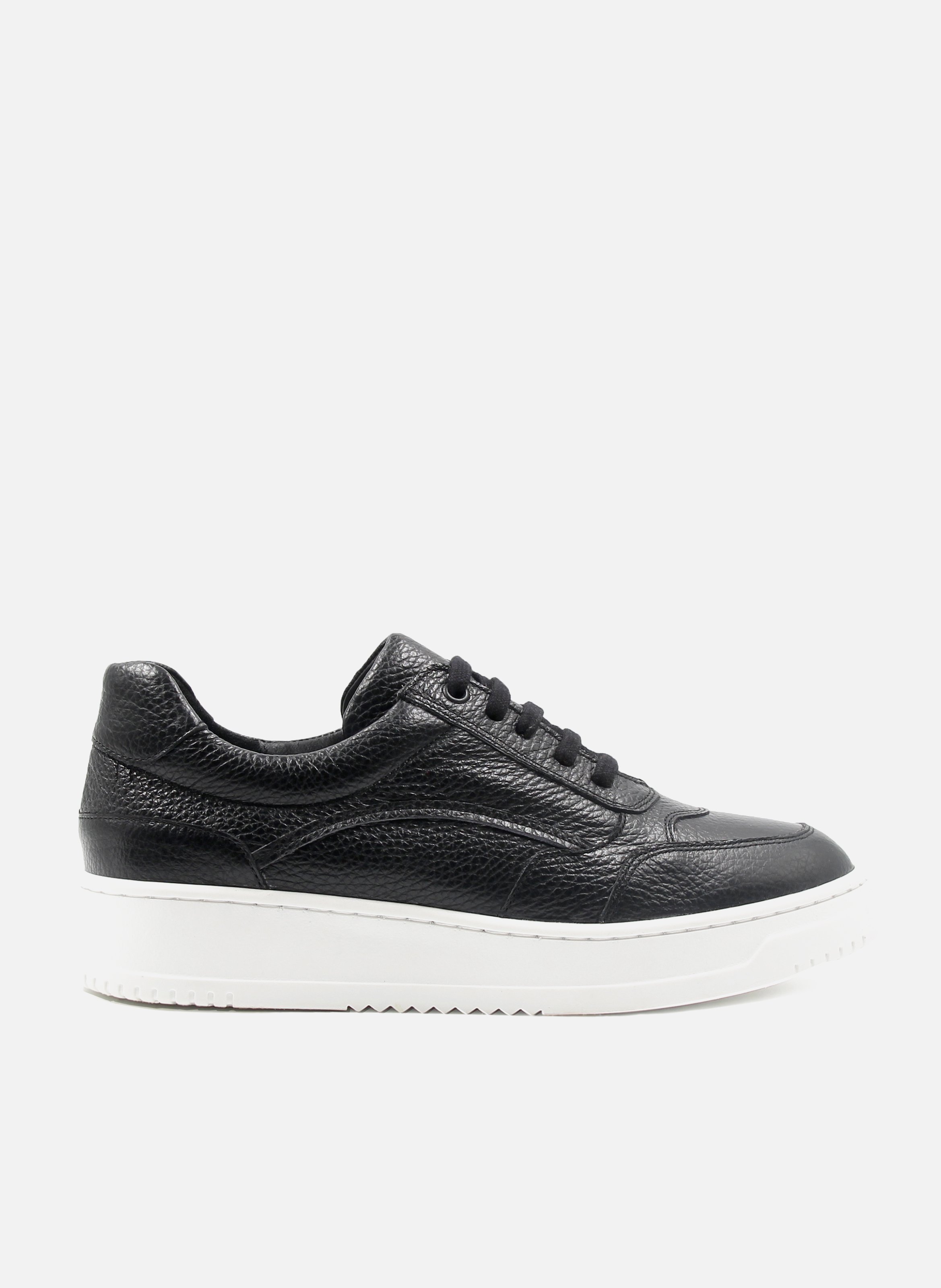 Baskets vintage cuir grainé JULES & JENN Noir