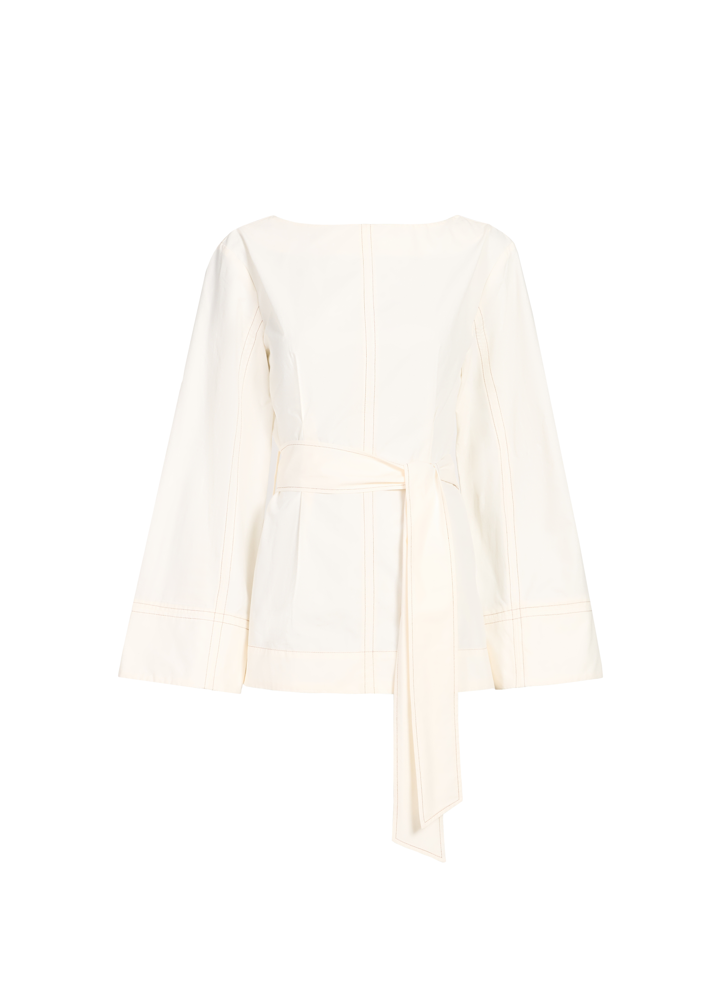 Cotton belted blouse TOPSHOP Beige