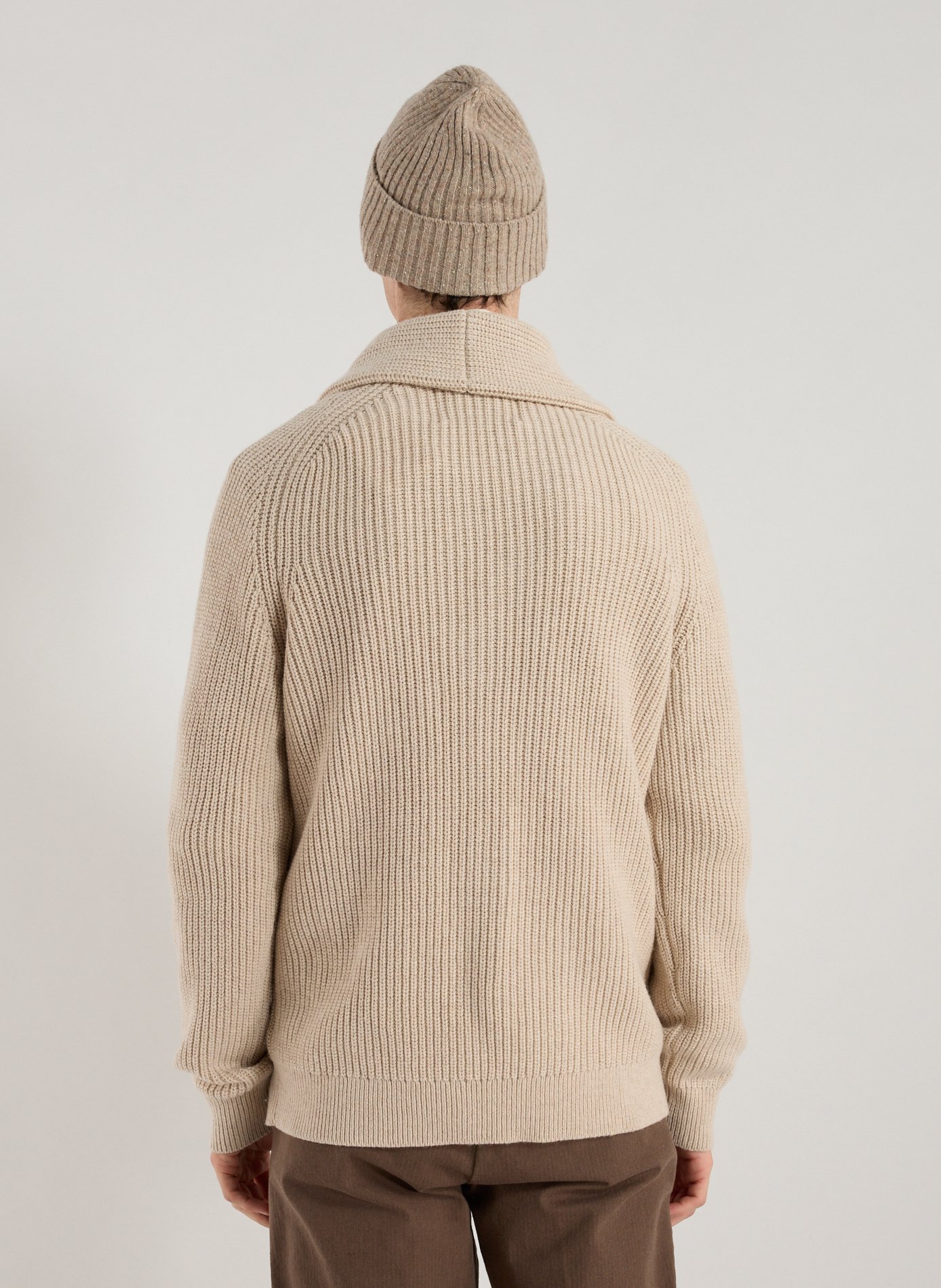 Cotton and wool blend cardigan GANT Beige