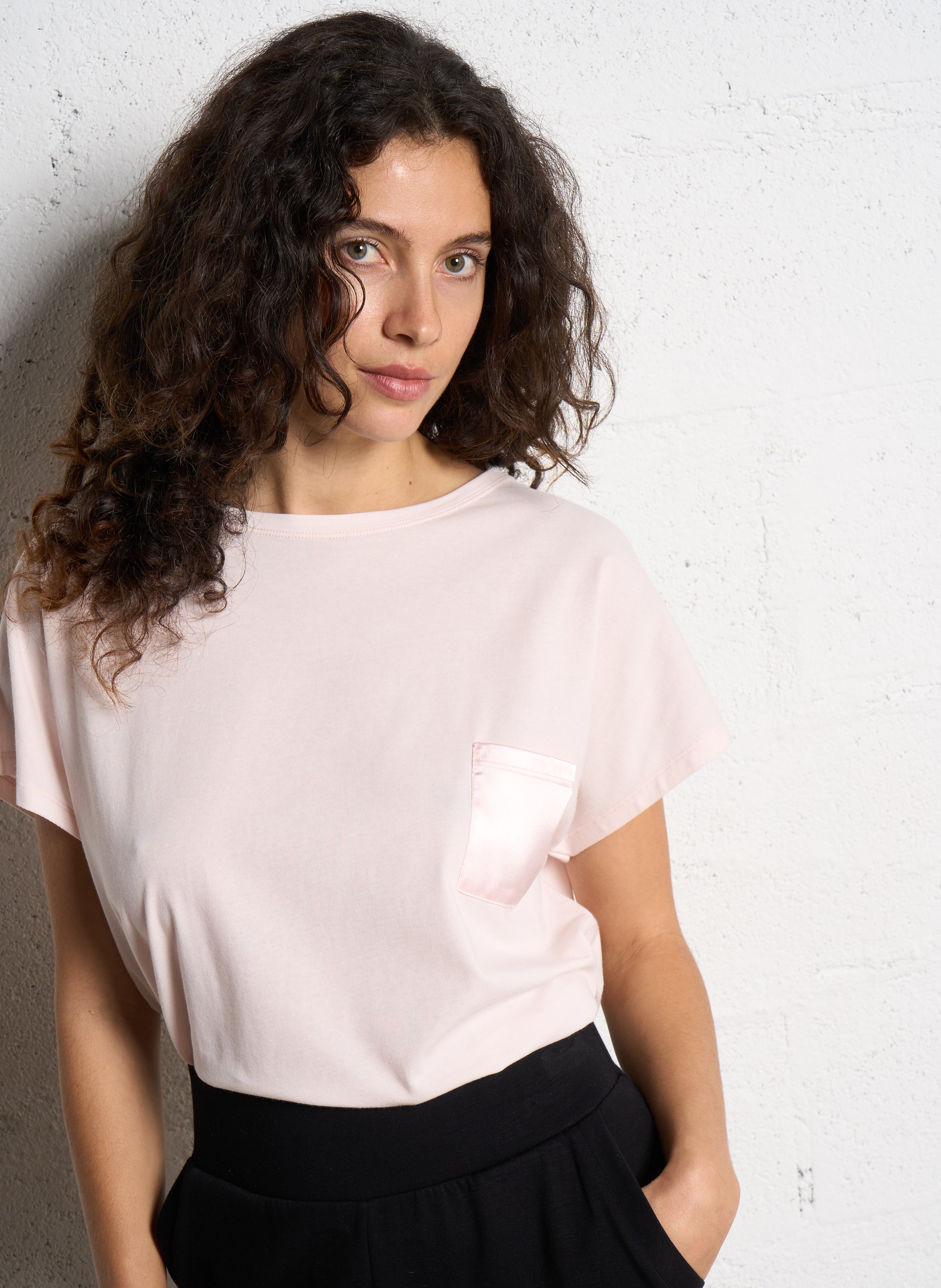 Tee-shit oversize en coton mélangé REPETTO Rose