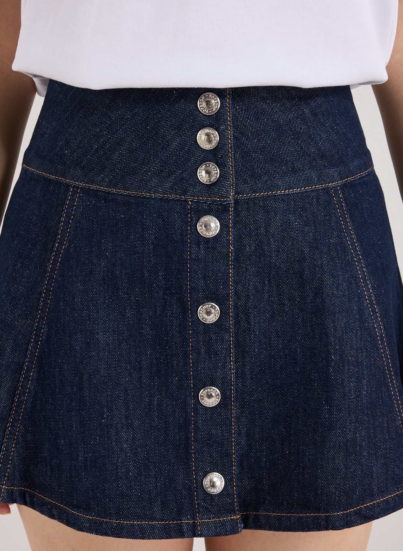 Denim mini skirt TOPSHOP Blue