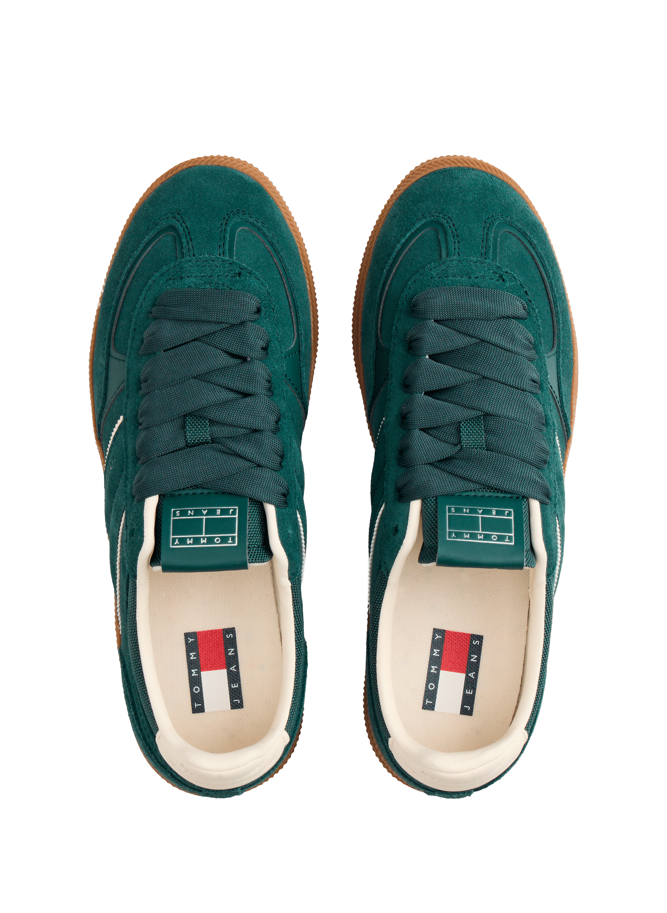 Low lace-up leather sneakers TOMMY HILFIGER Green