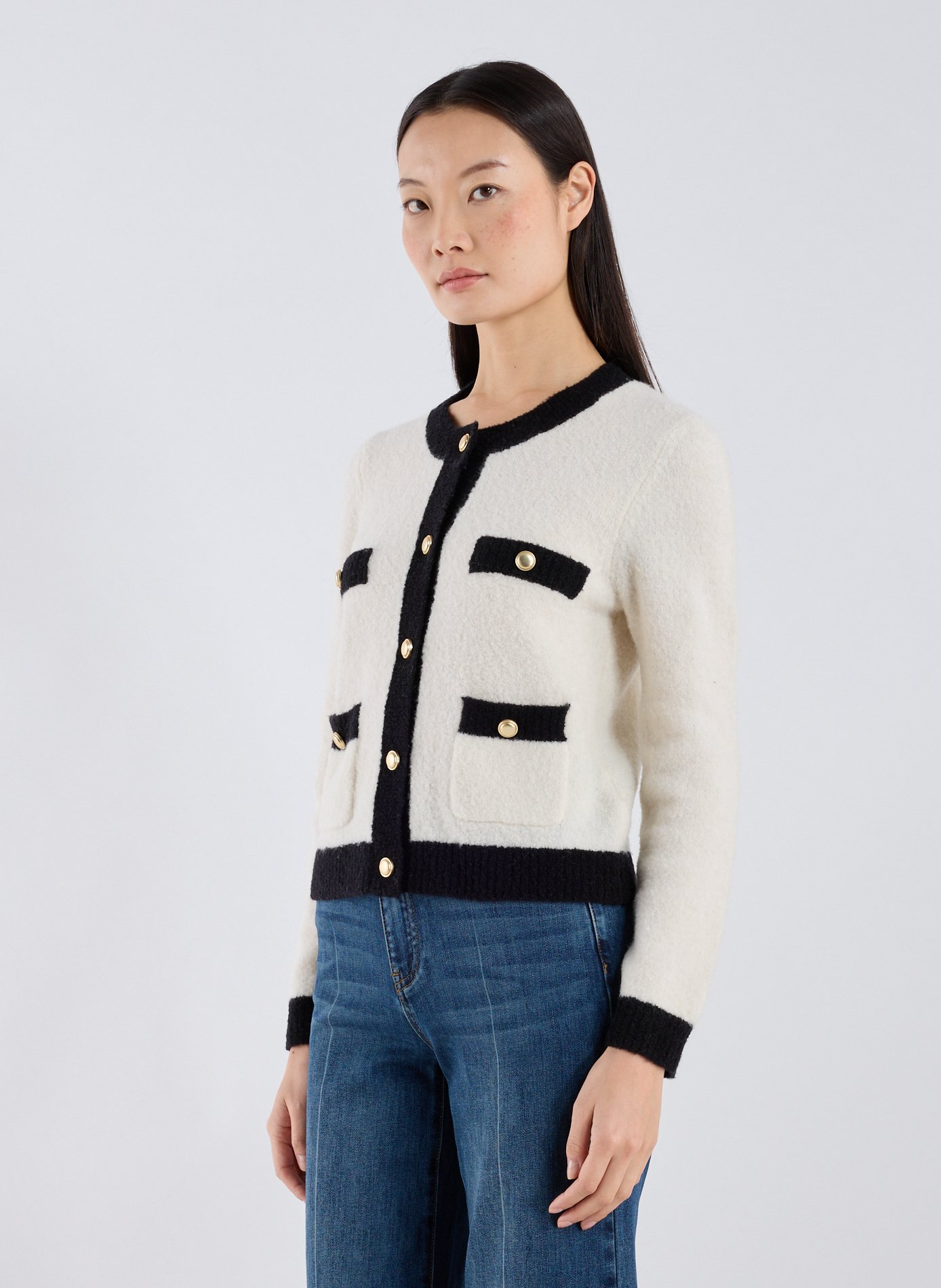 SUNCOO Cardigan en laine mélangé Blanc