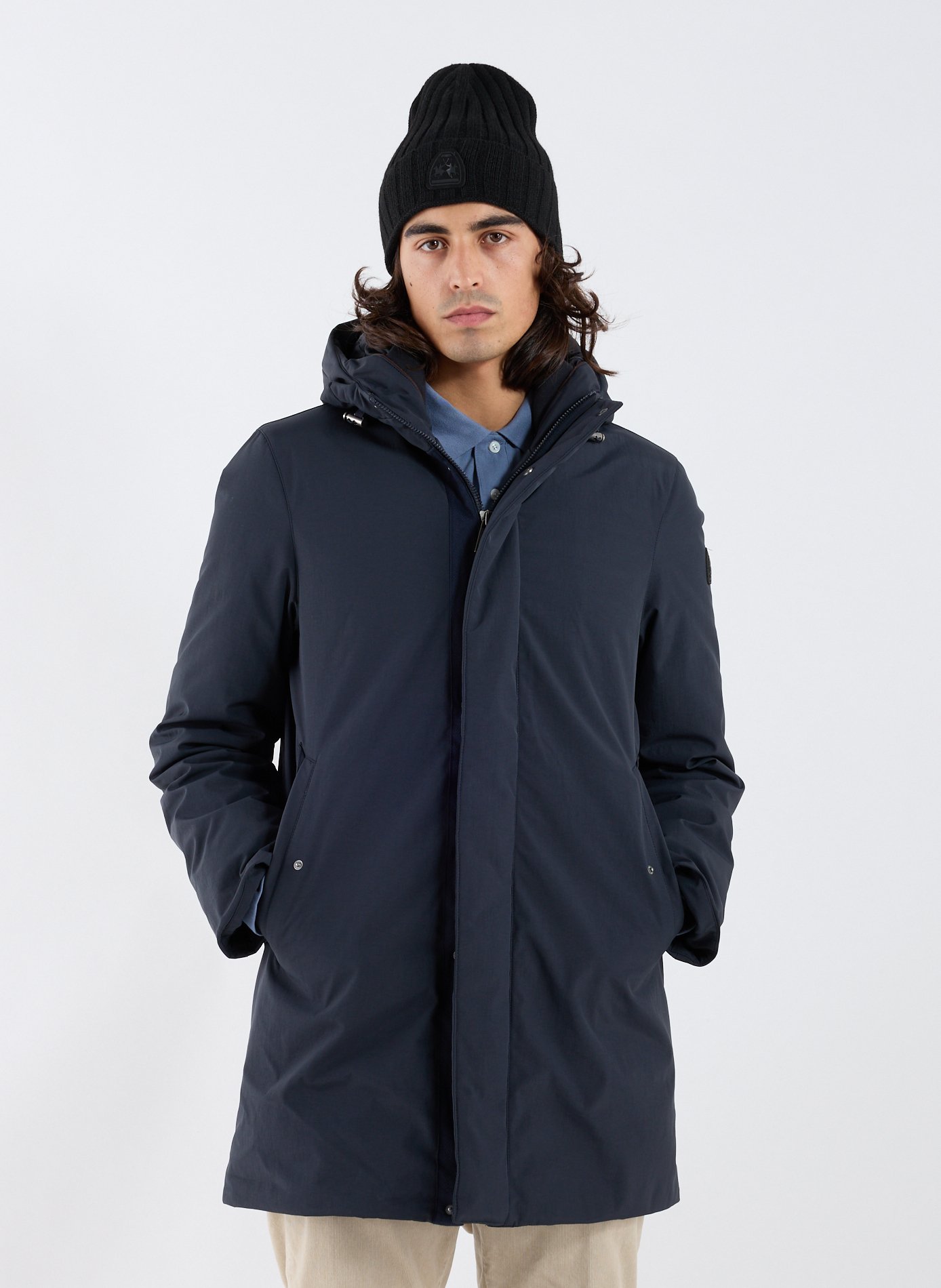 Parka unie à capuche LA MARTINA Bleu