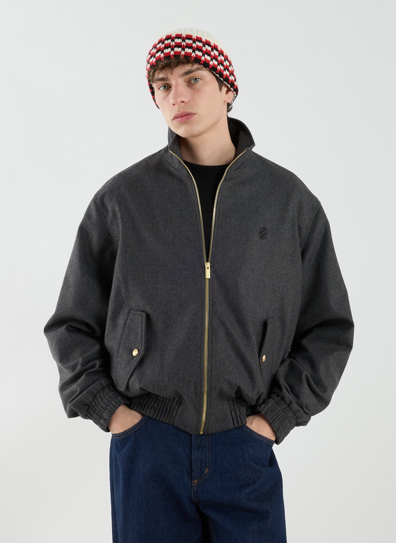 La trackjacket Flanelle en laine DROLE DE MONSIEUR Gris