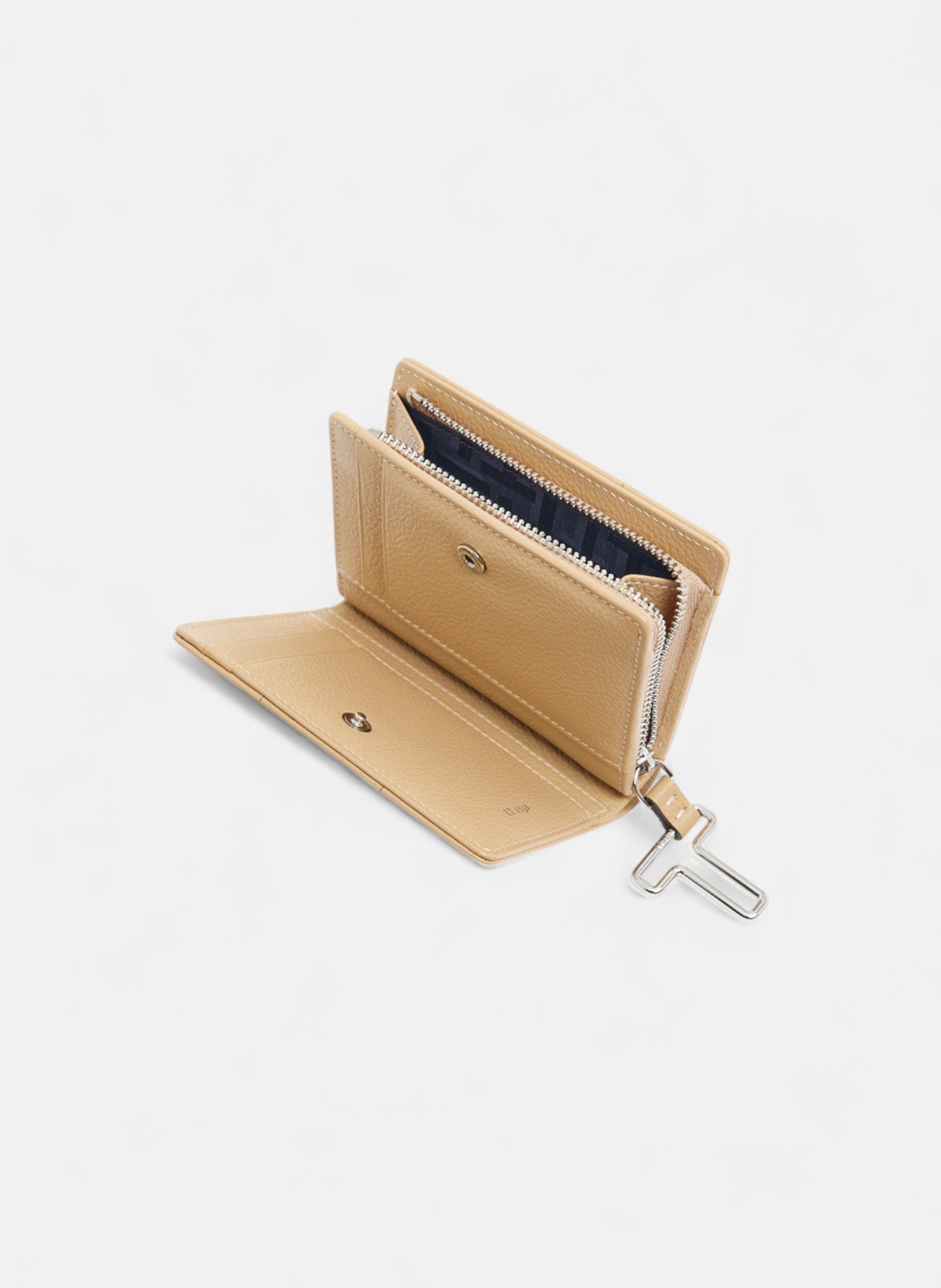 Petit portefeuille juliette en cuir grainé LE TANNEUR Beige