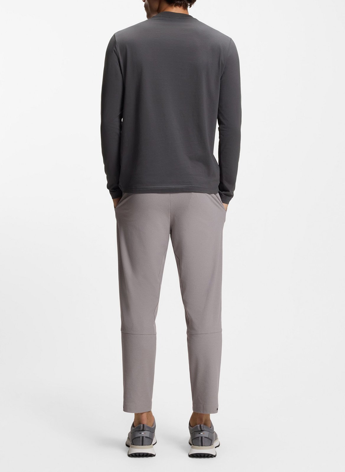 Tee-shirt droit col rond sérigraphié BOSS Argent