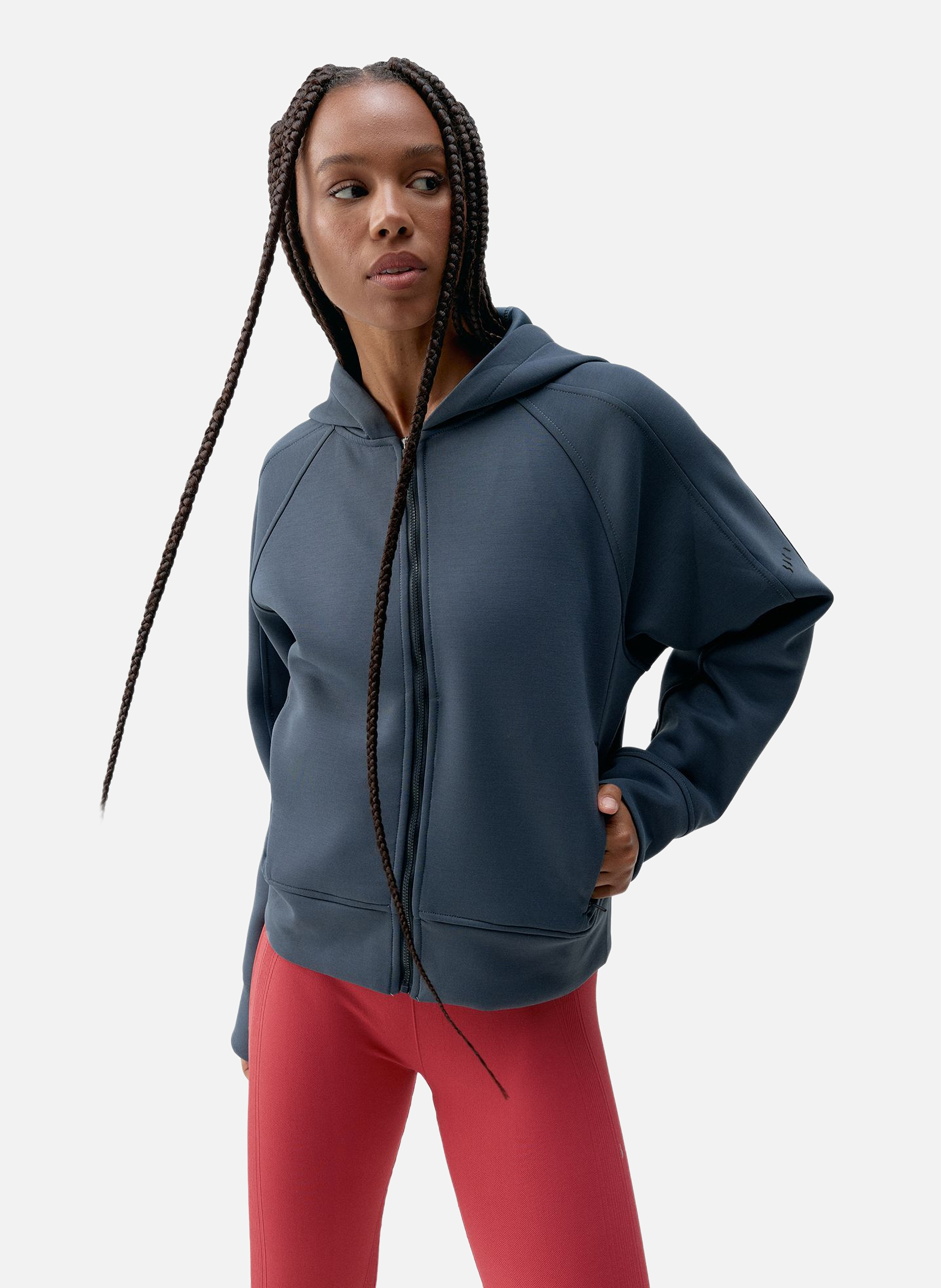 Sweat de sport à capuche zippé performance elsa BORN LIVING YOGA Bleu