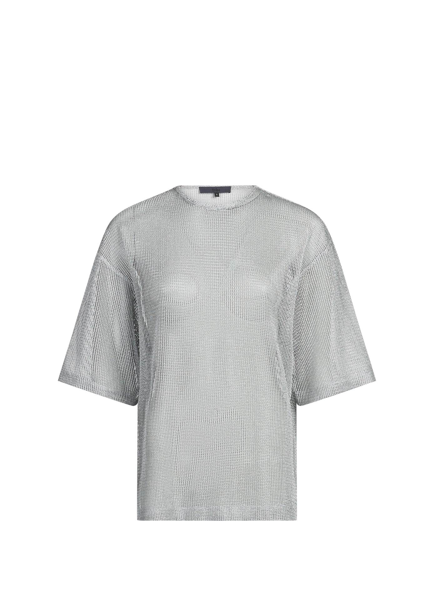 T-shirt ajouré TIBI Argent