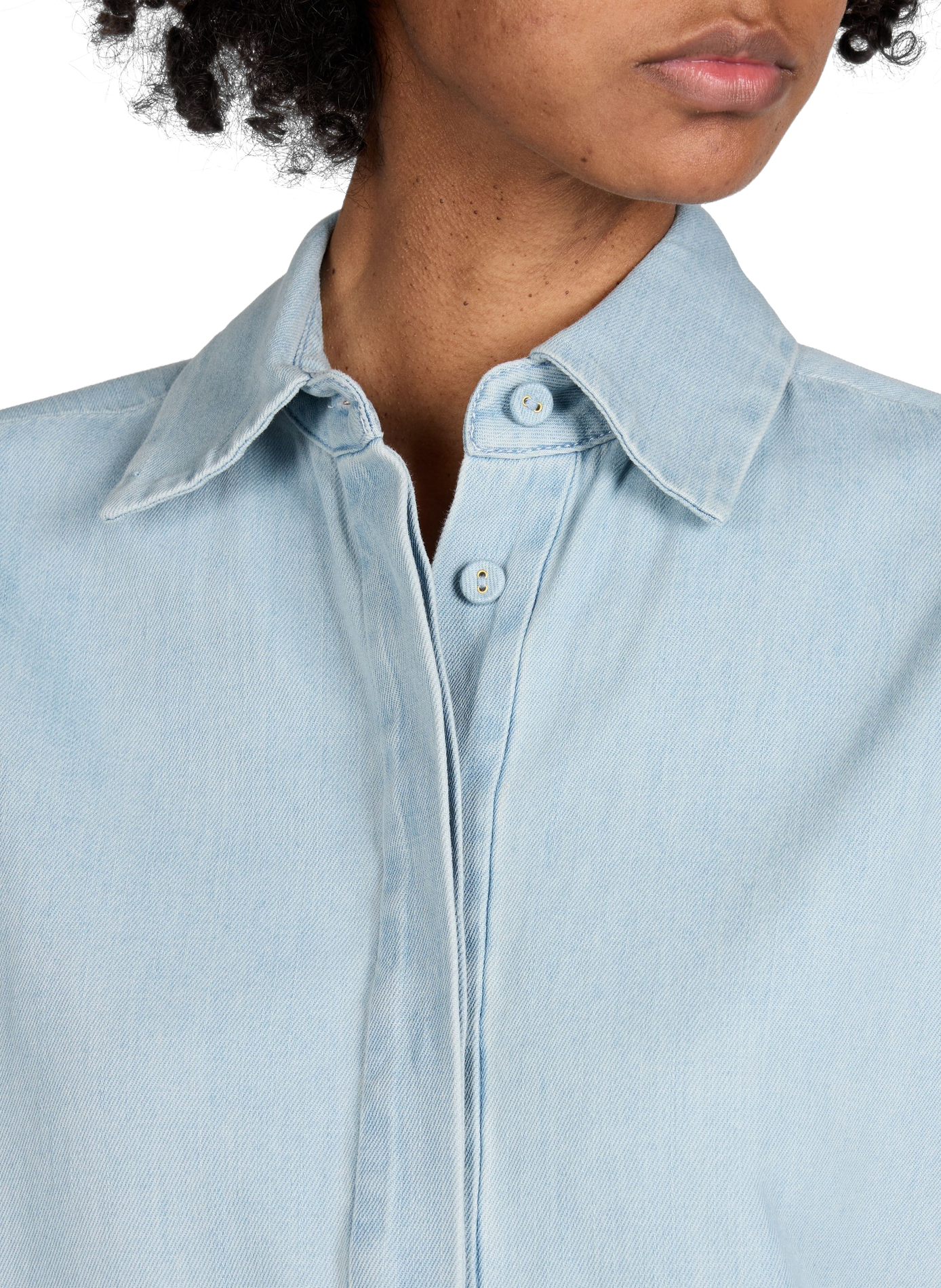 Chemise denim à manches courtes en coton ZIMMERMANN Bleu