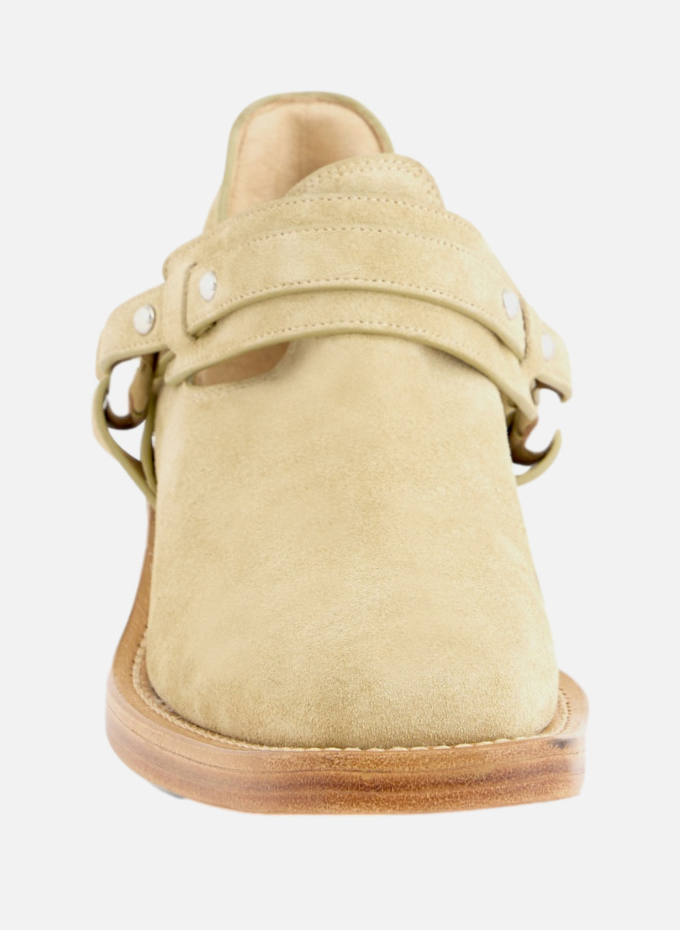 Bottines biker en cuir RABANNE Beige