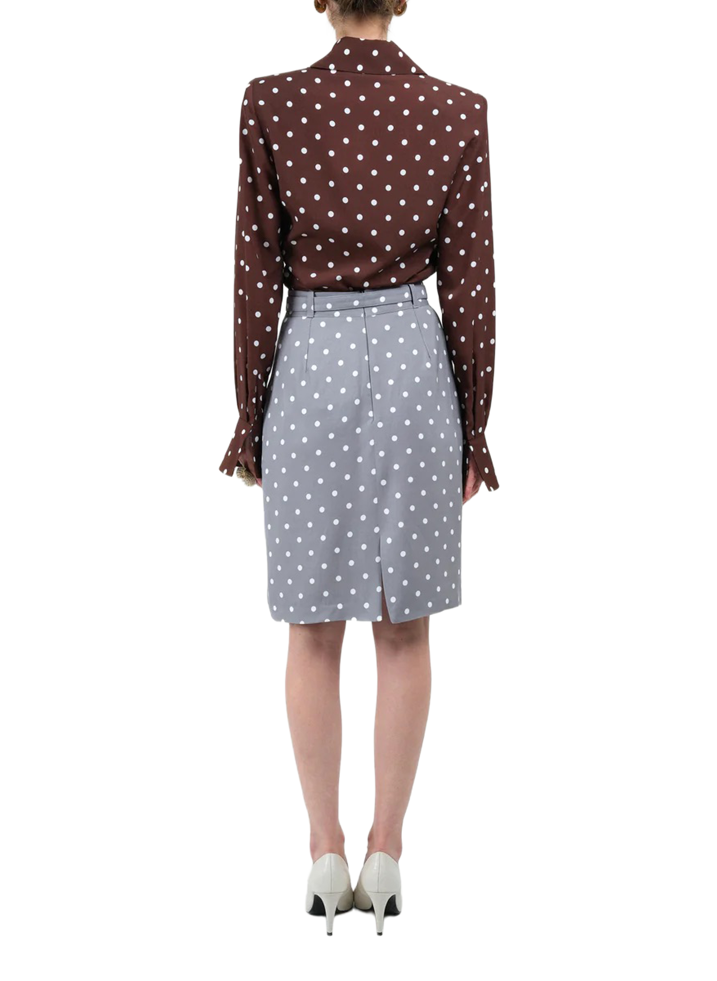 Shirt with classic collar pattern ROWEN ROSE Brown