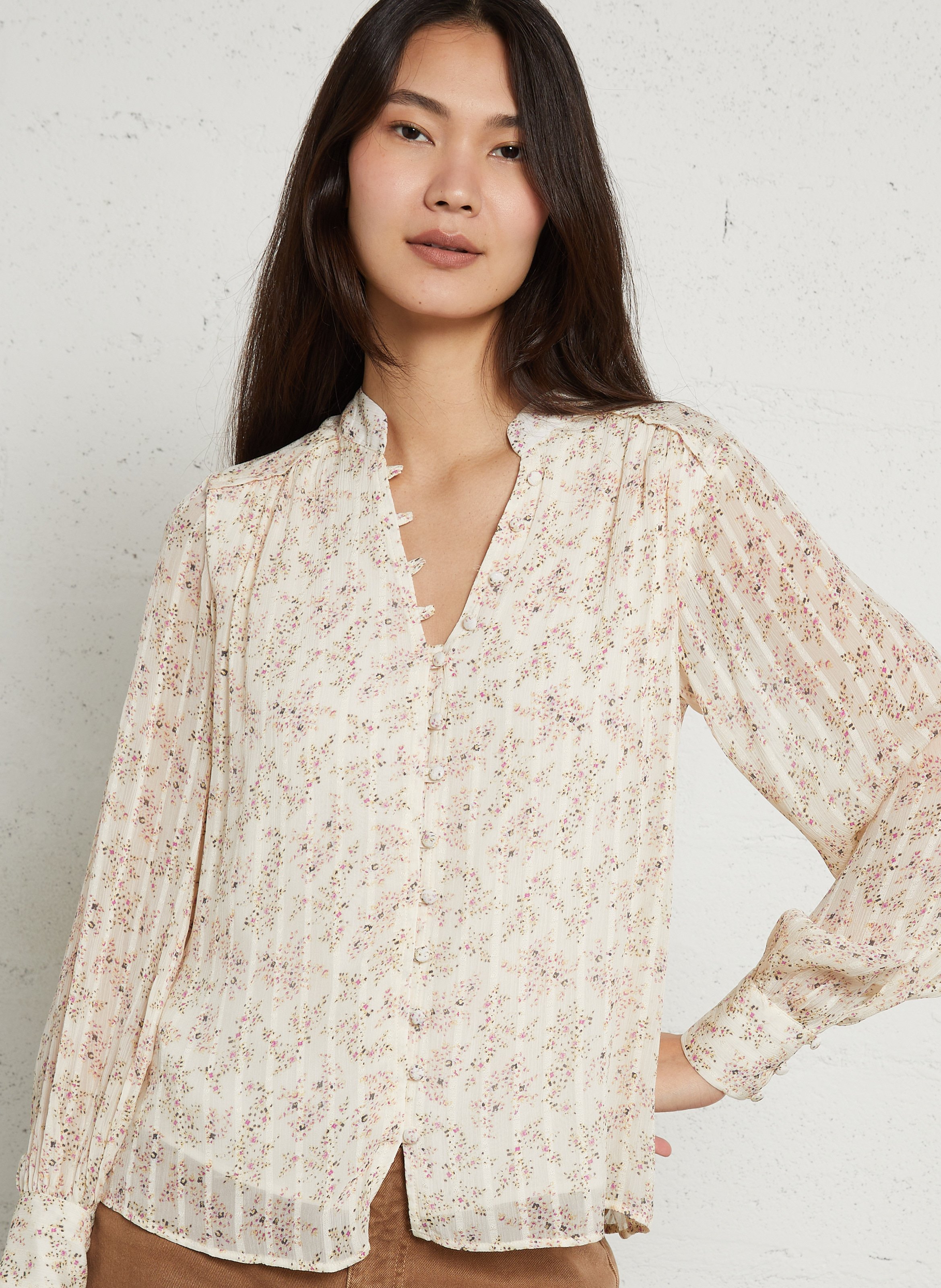 Chemise droite imprimée daiana MAISON 123 Beige